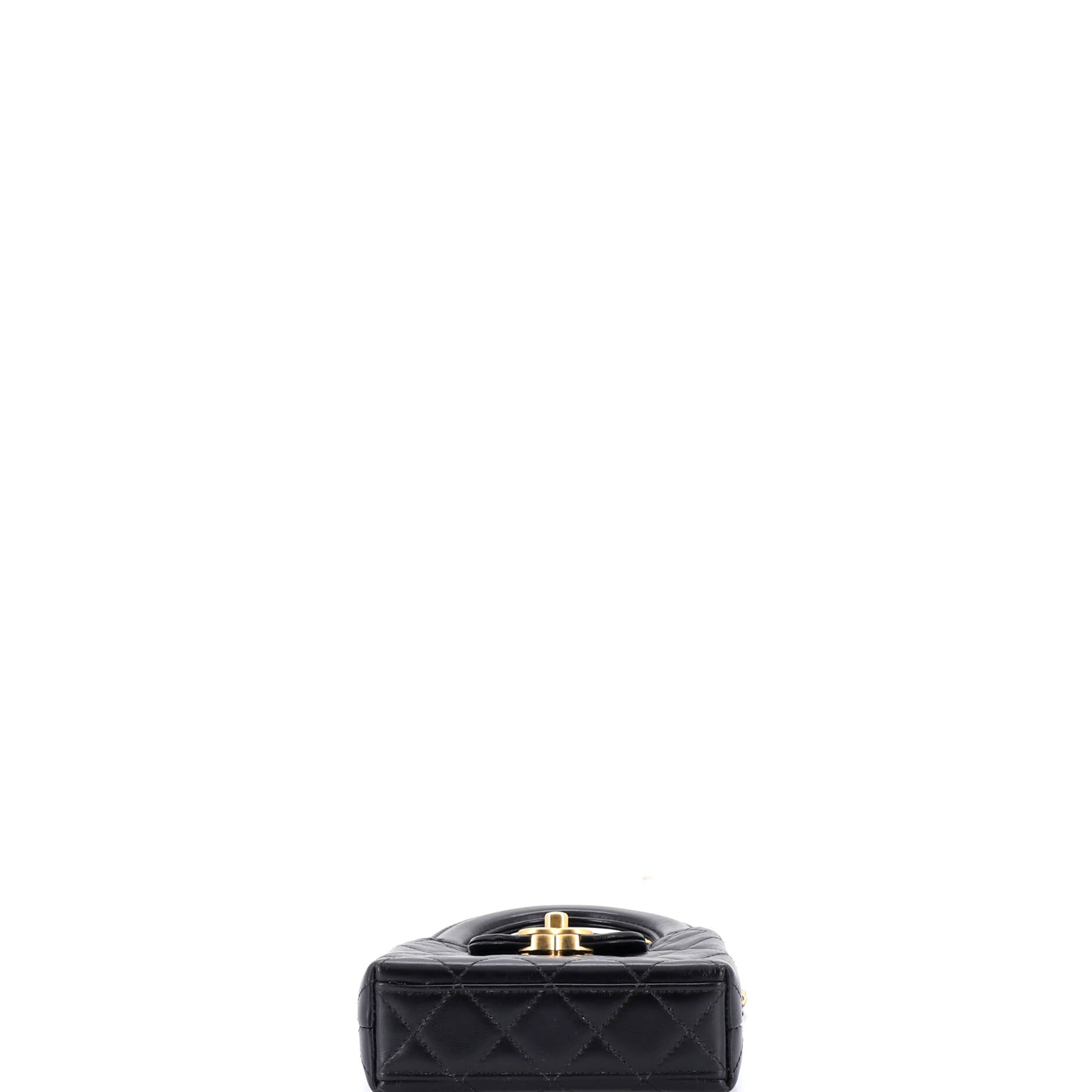Kelly Top Handle Shopping Bag Quilted Shiny Aged Calfskin Nano