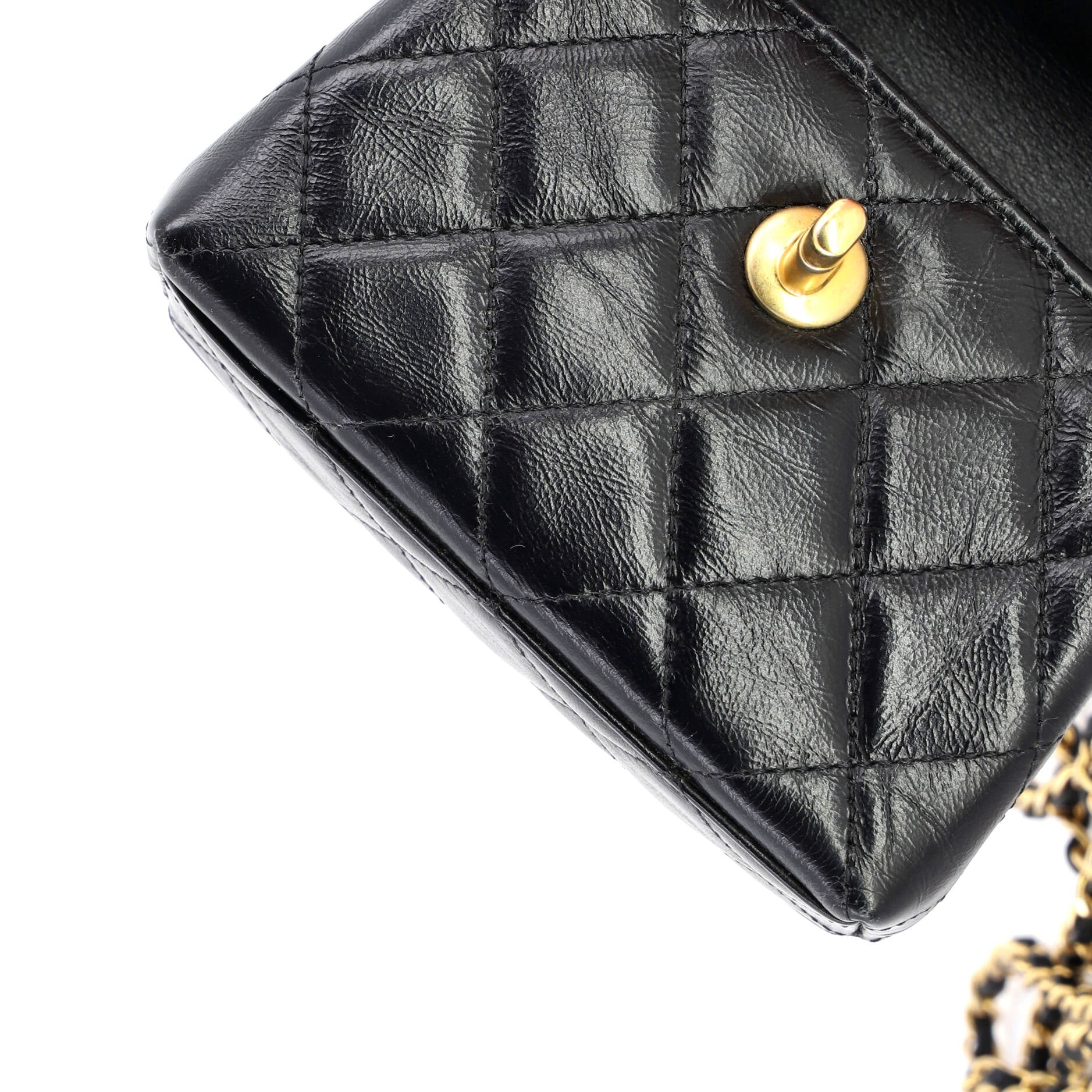 Kelly Top Handle Shopping Bag Quilted Shiny Aged Calfskin Nano