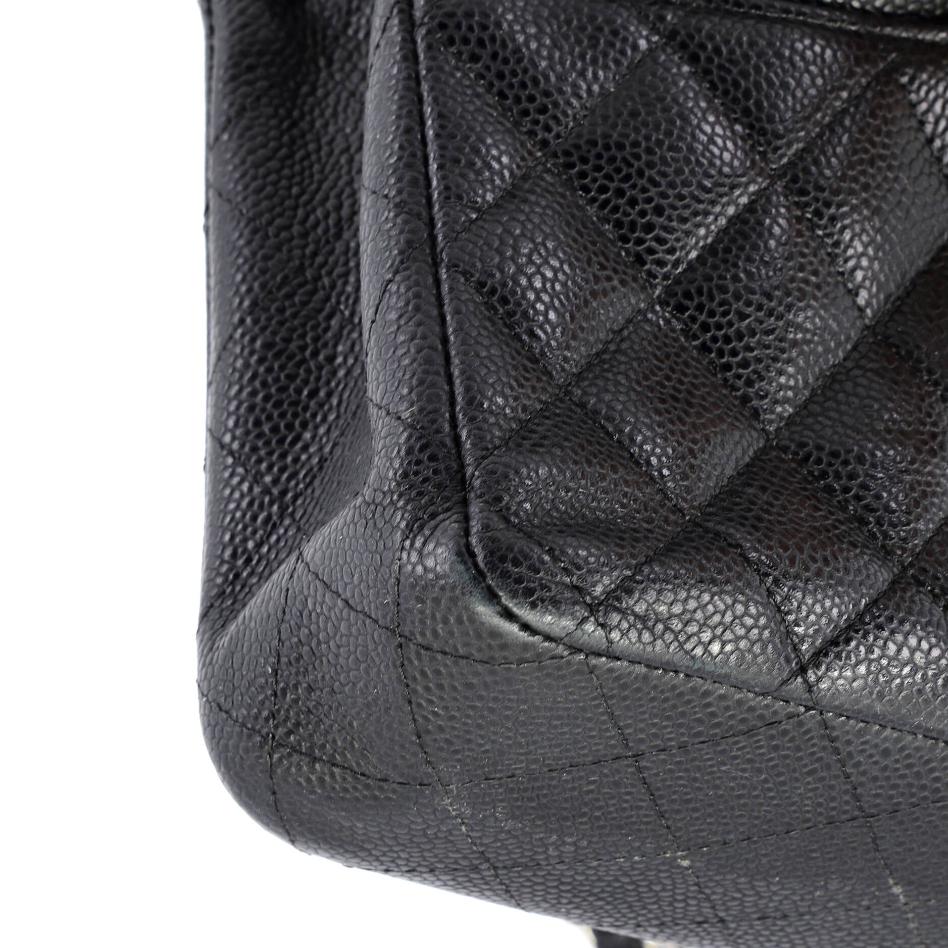 Vintage Classic Double Flap Bag Quilted Caviar Medium
