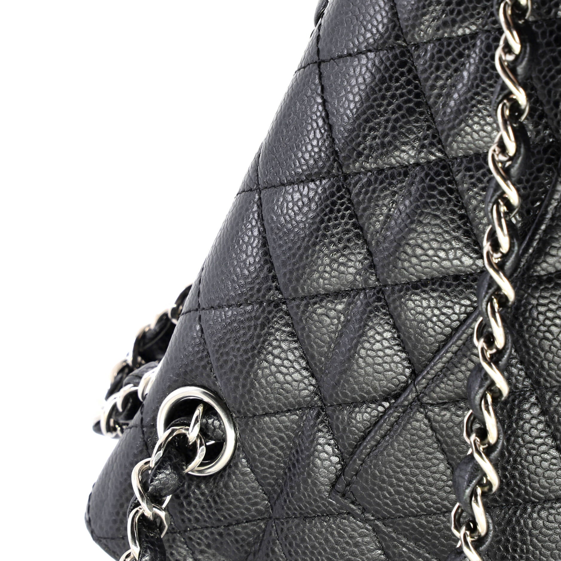 Vintage Classic Double Flap Bag Quilted Caviar Medium