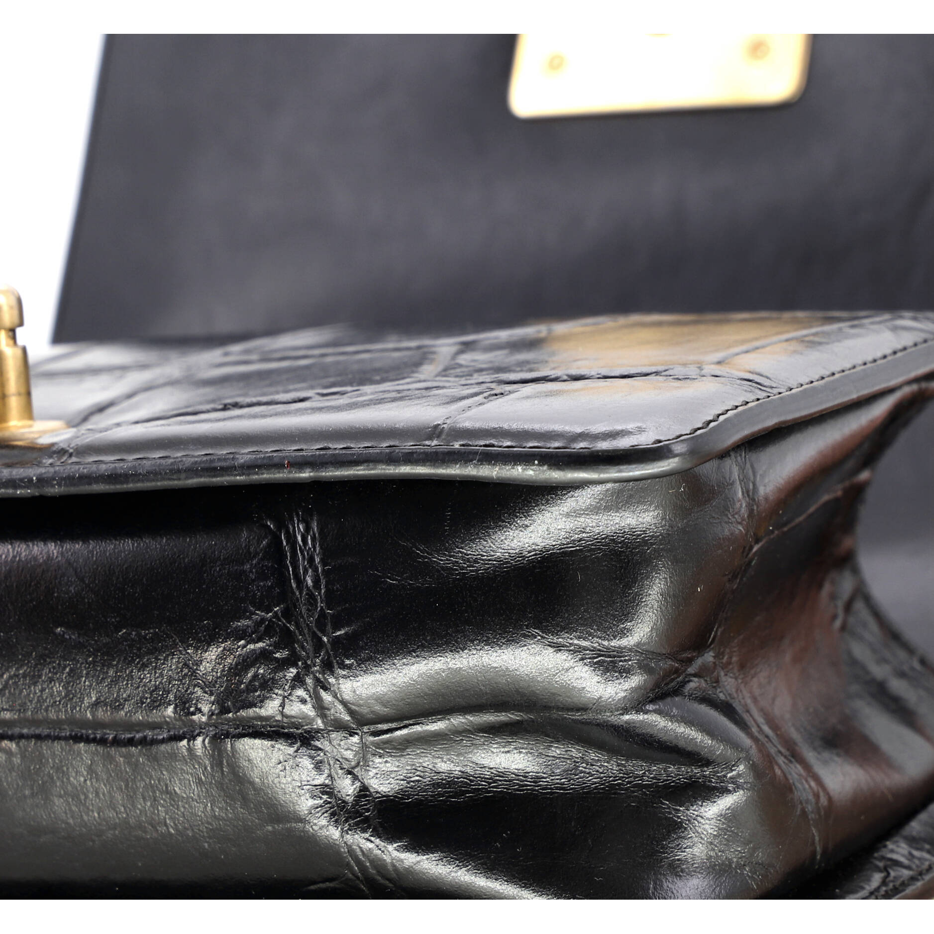 Boy Flap Bag Graffiti Crocodile Embossed Calfskin Small