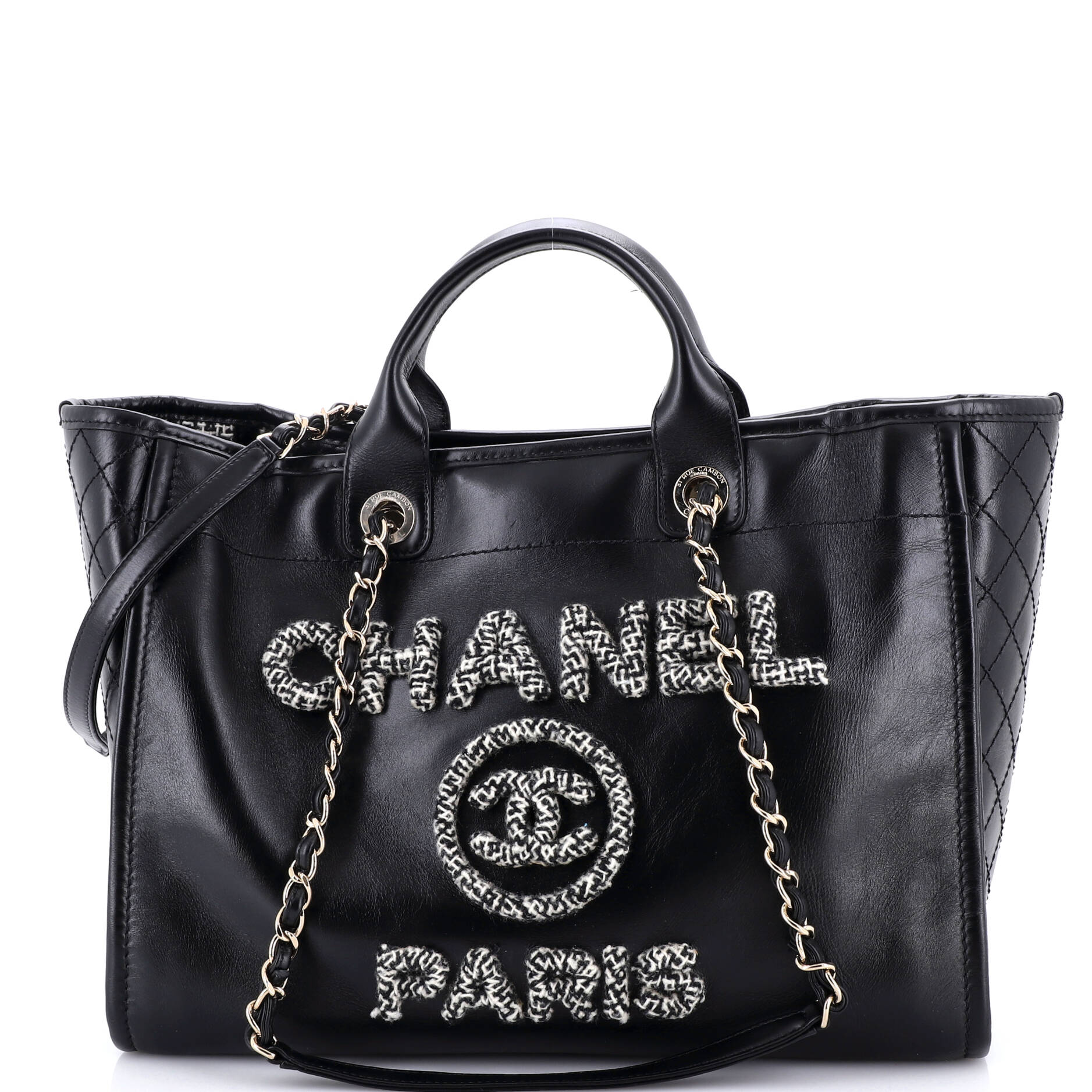 Deauville Tote Embellished Shiny Calfskin Medium