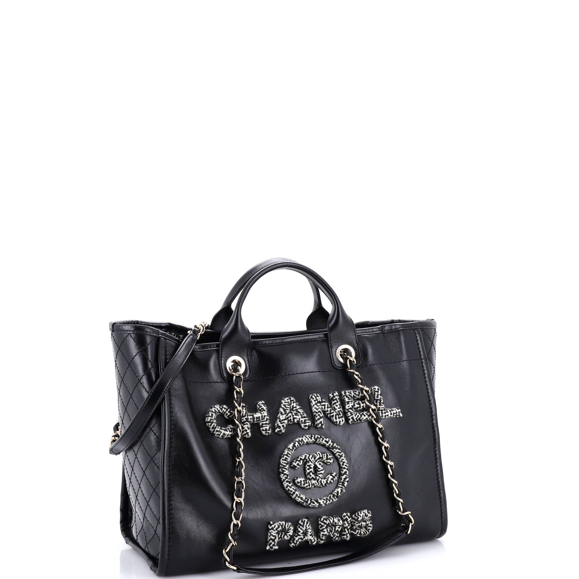 Deauville Tote Embellished Shiny Calfskin Medium