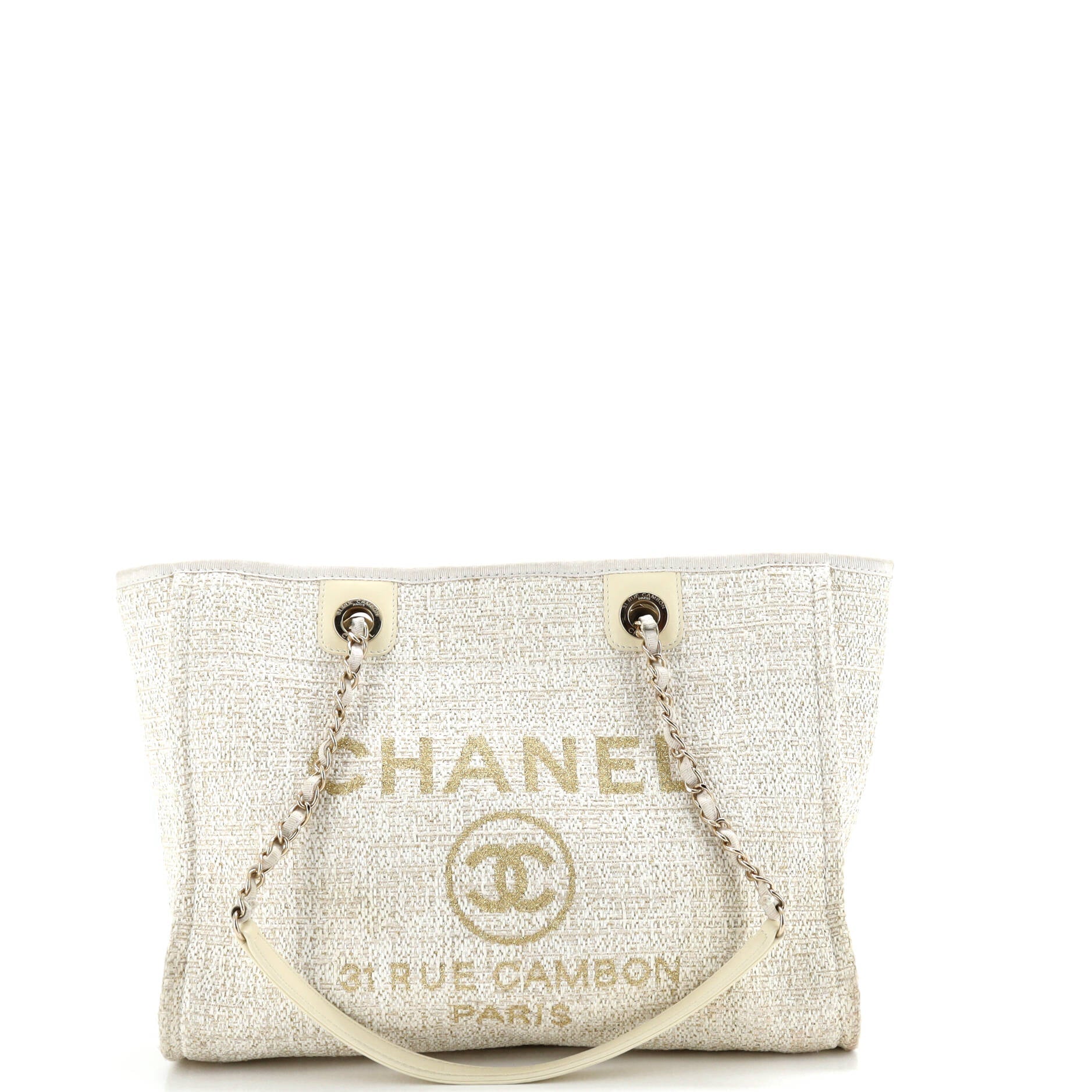 Deauville Tote Raffia with Glitter Detail Small