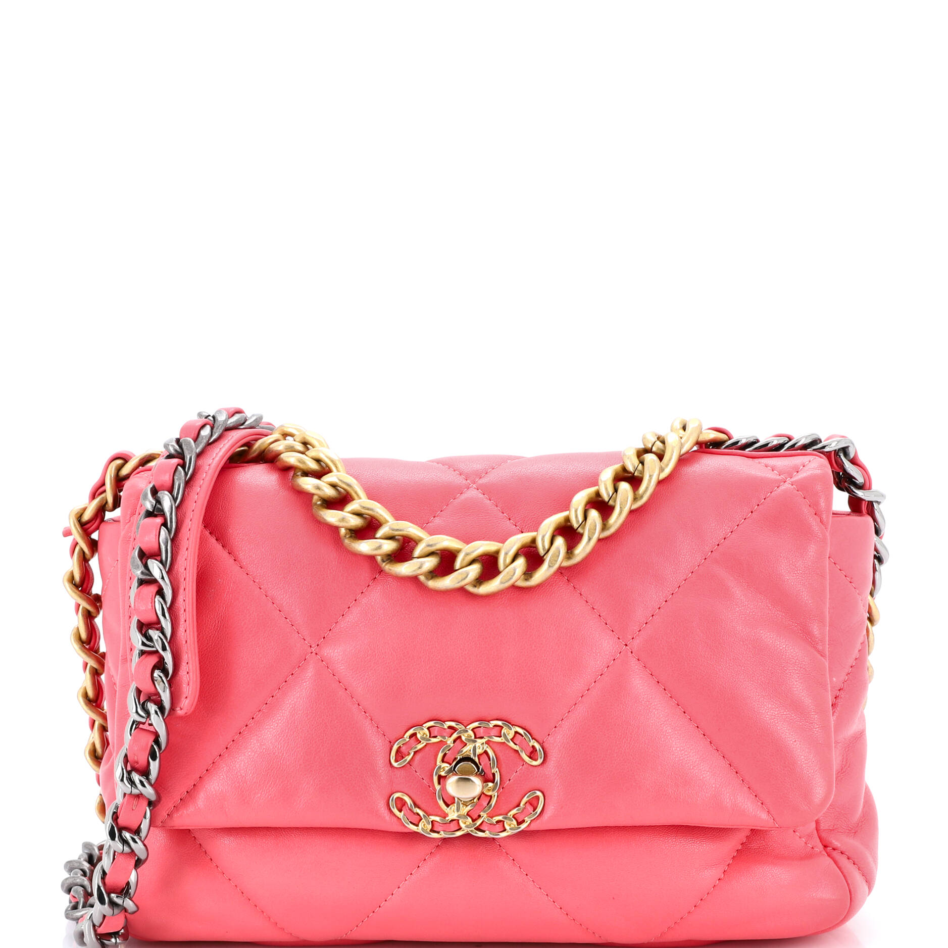 19 Flap Bag Quilted Leather Medium
