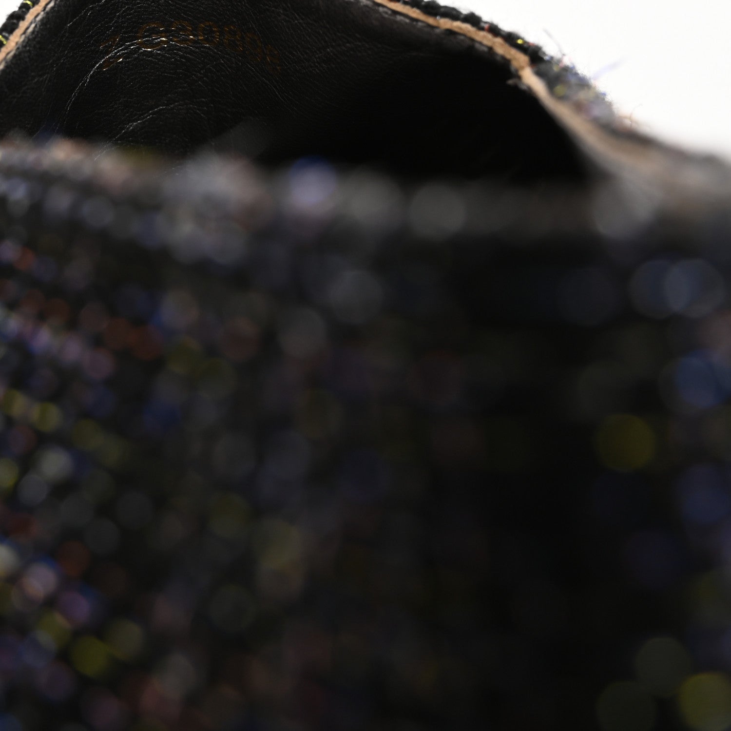 Metallic Tweed Patent CC Espadrilles 37 Black Silver