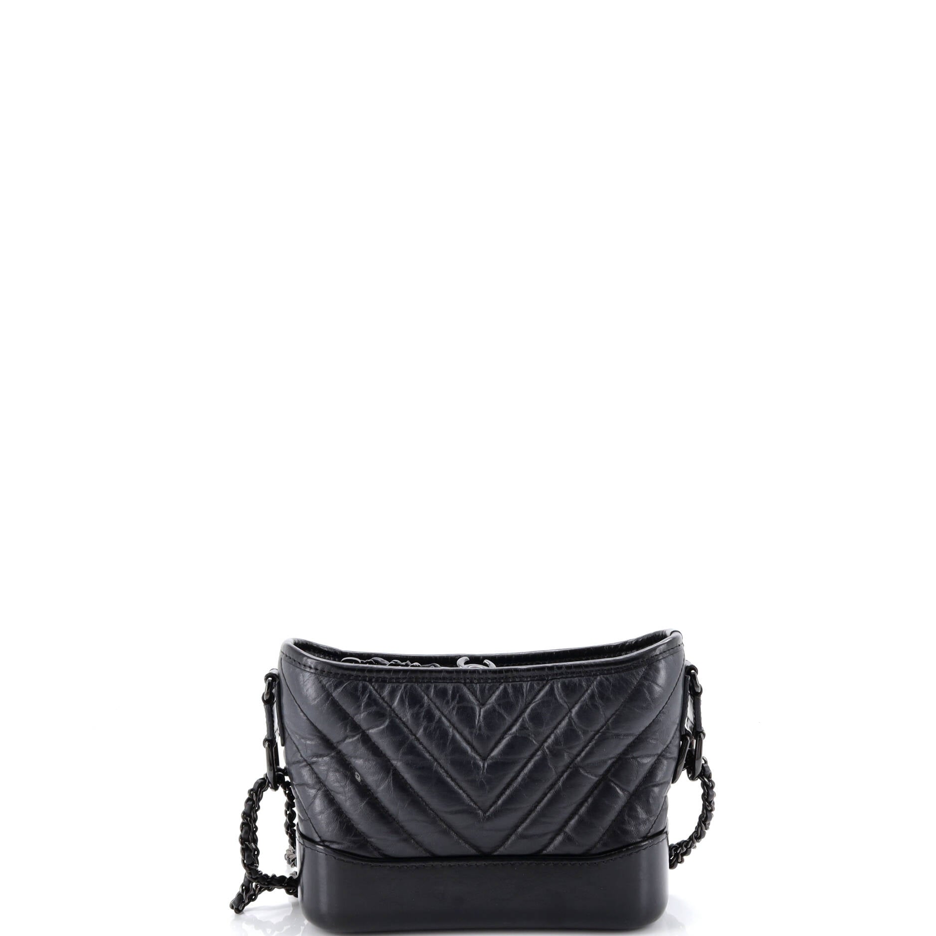 So Black Gabrielle Hobo Chevron Aged Calfskin Small
