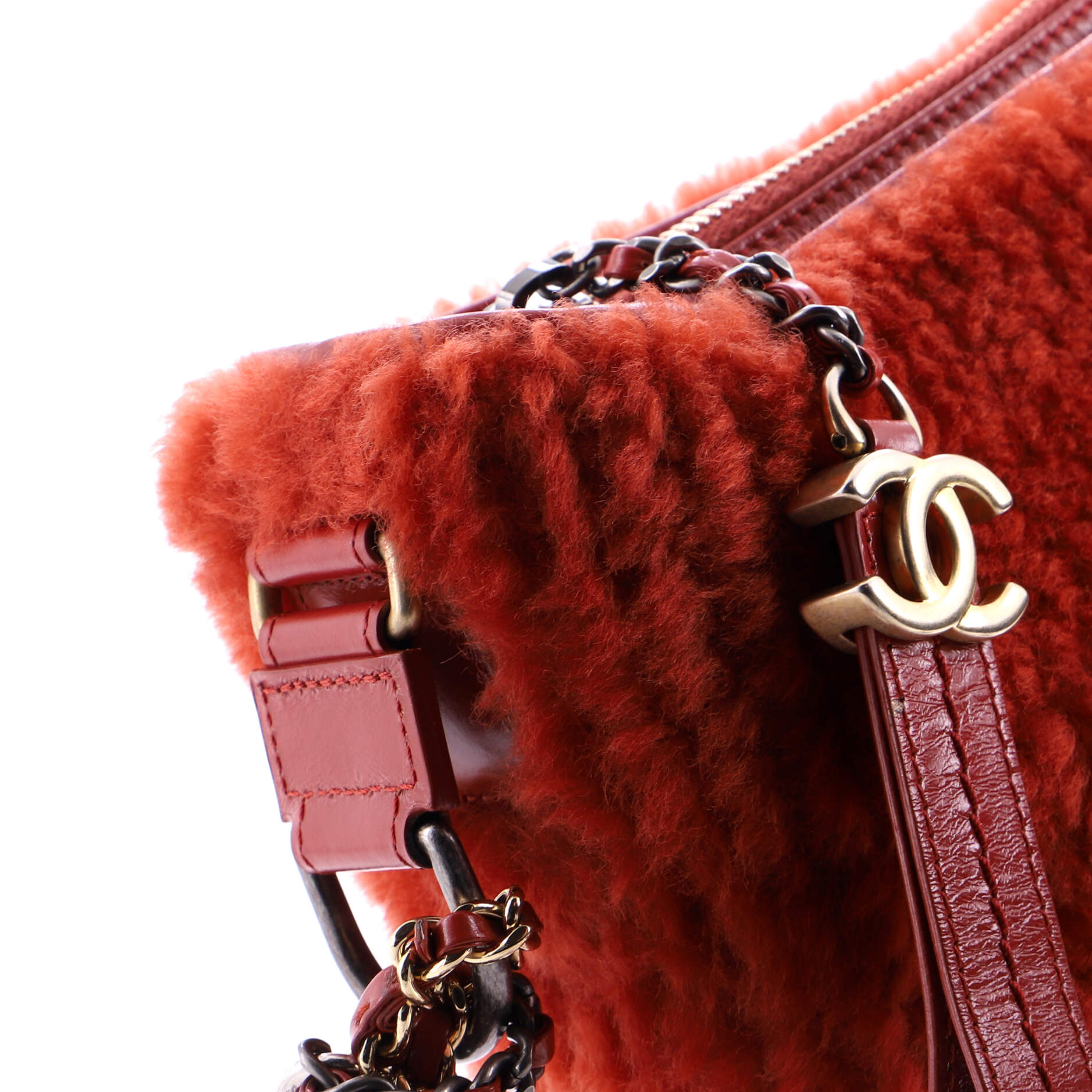 Gabrielle Hobo Shearling and Leather Small