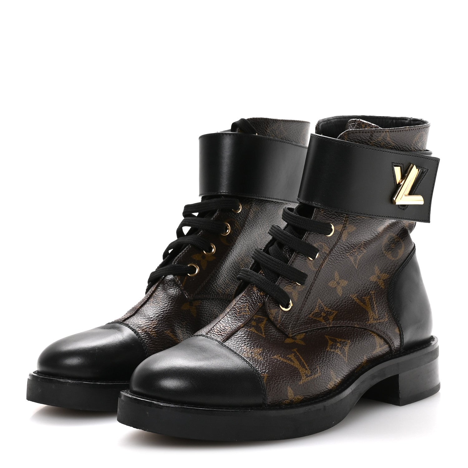 Calfskin Monogram Wonderland Flat Ranger Boots 39 Black