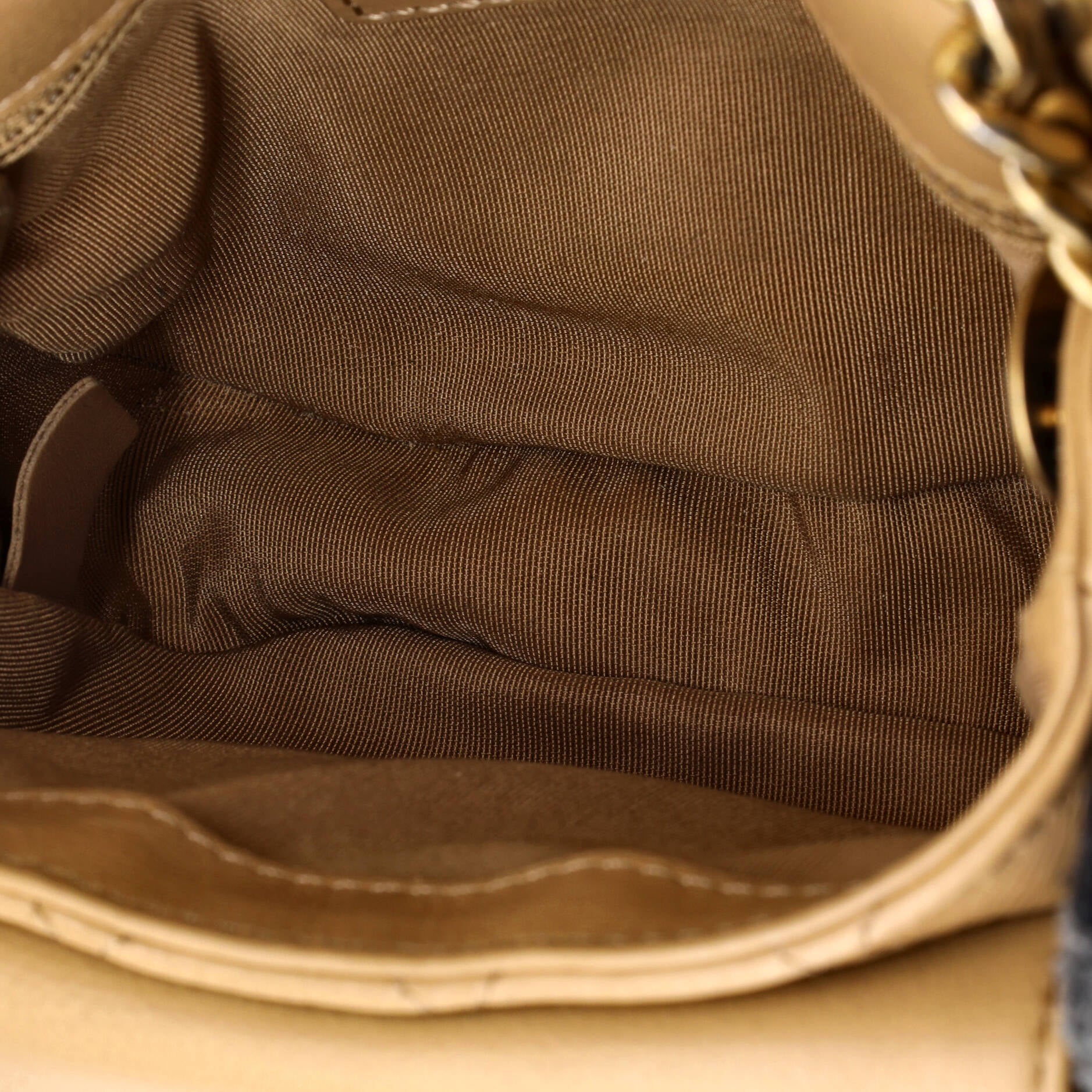 CC Full Flap Saddle Messenger Quilted Calfskin Mini
