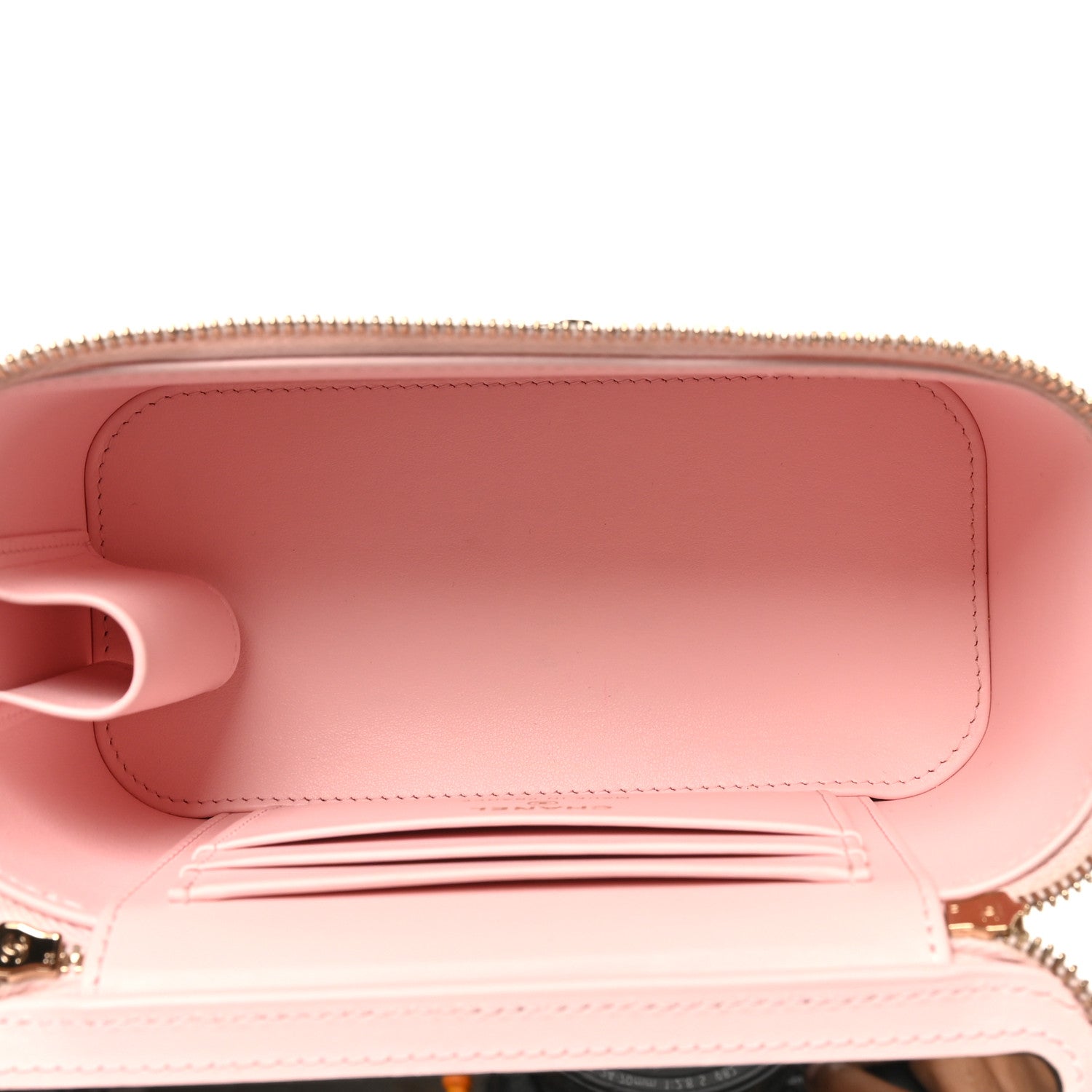 Caviar Quilted Top Handle Vanity With Chain Light Pink