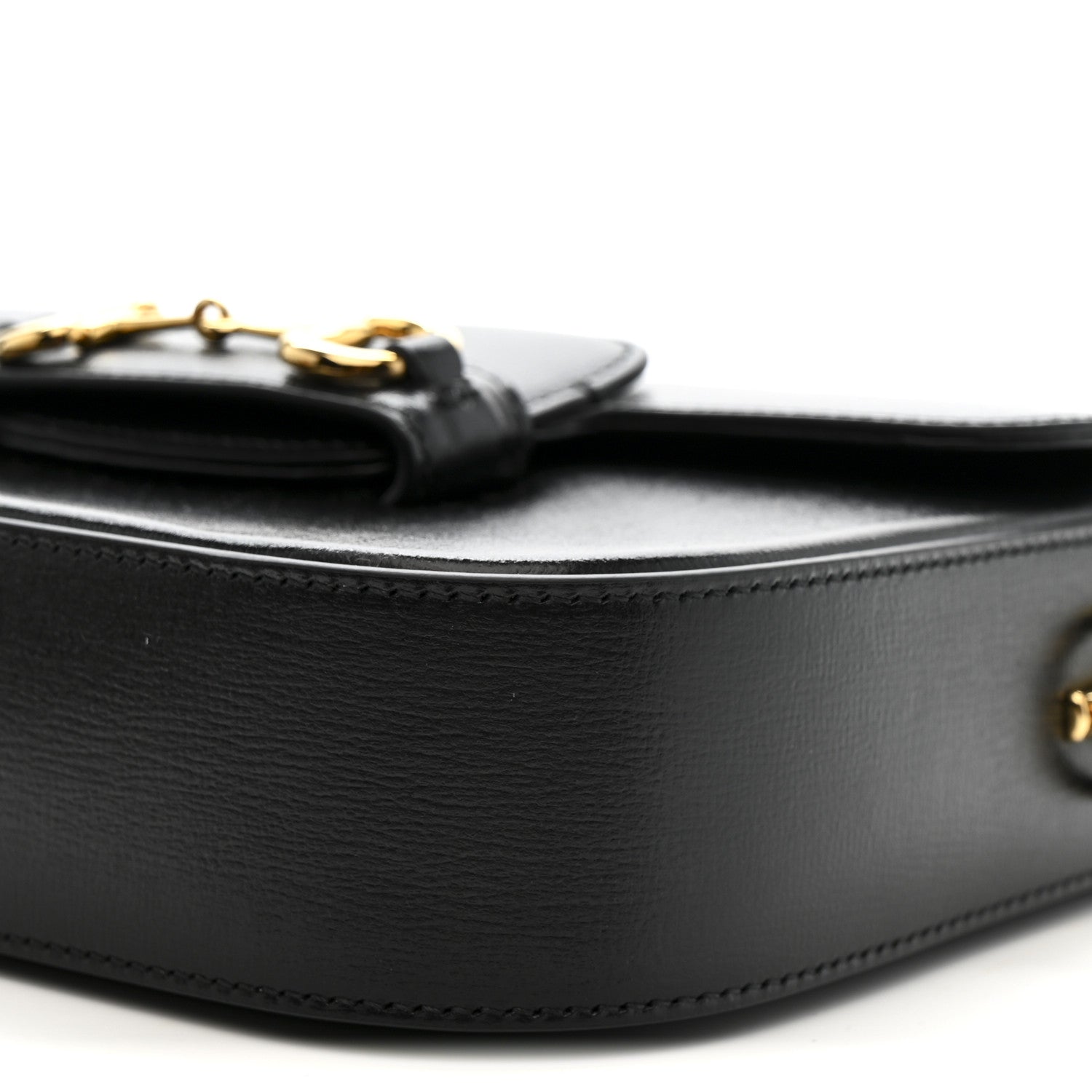 Azalea Calfskin Web Mini Horsebit 1955 Shoulder Bag Black