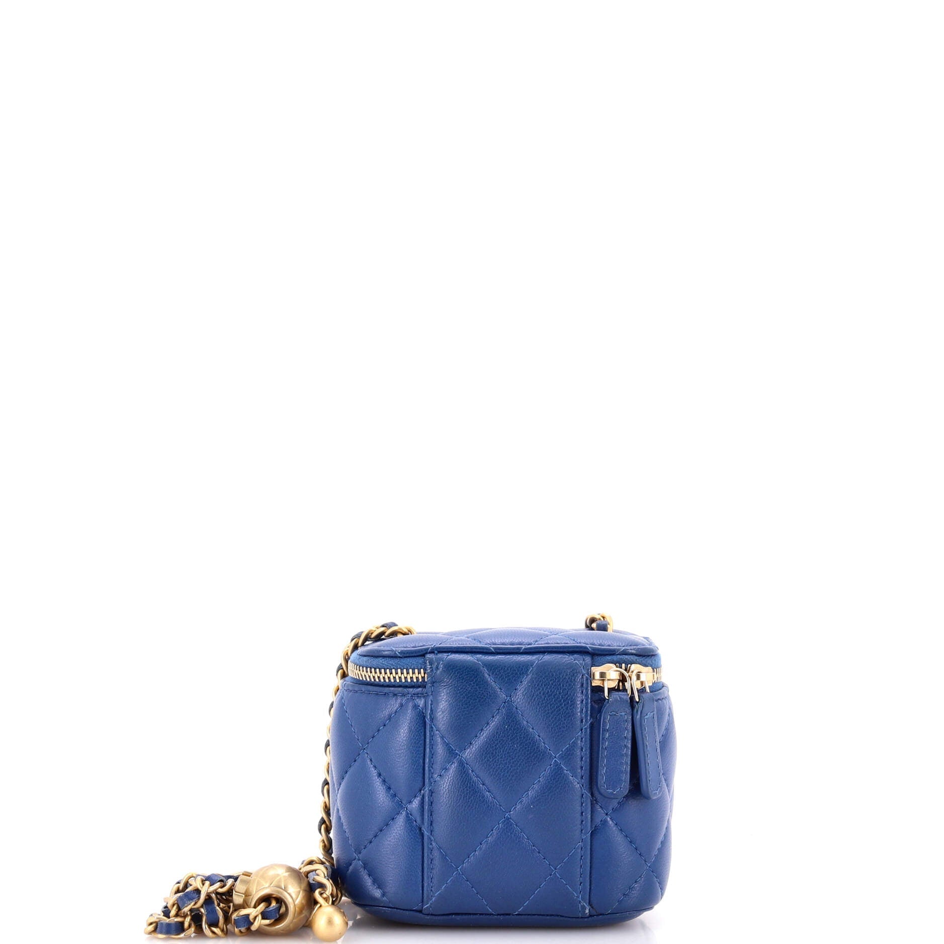 Pearl Crush Vanity Case with Chain Quilted Lambskin Mini