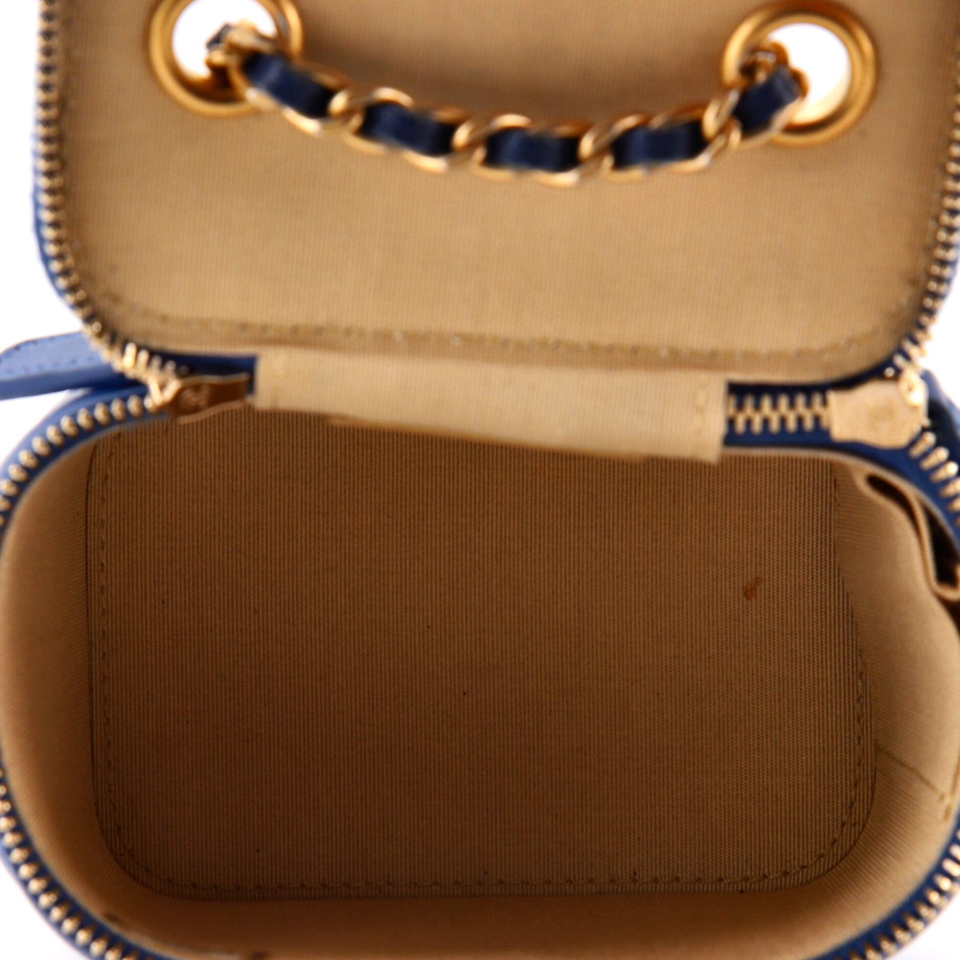 Pearl Crush Vanity Case with Chain Quilted Lambskin Mini