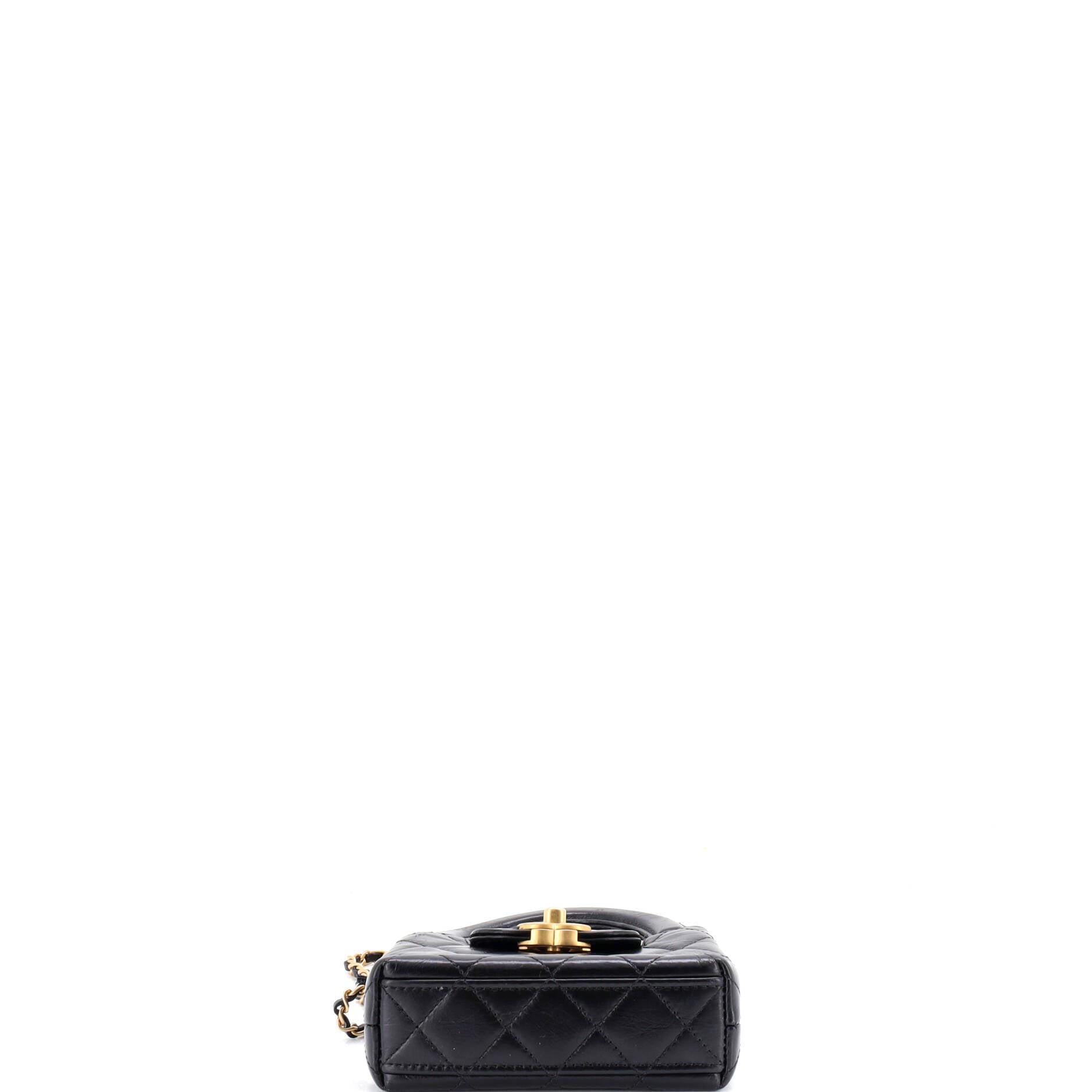 Kelly Top Handle Shopping Bag Quilted Shiny Aged Calfskin Nano