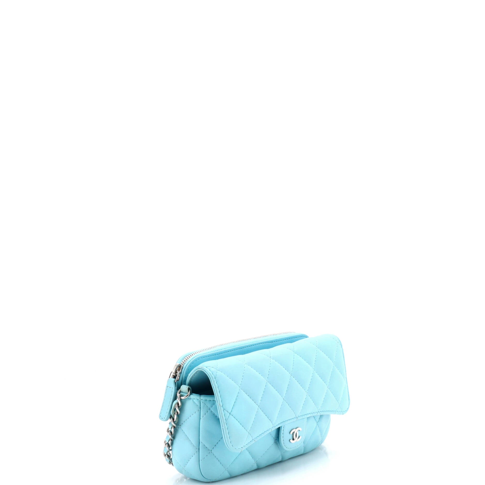 Classic Flap Phone Holder with Chain Quilted Lambskin