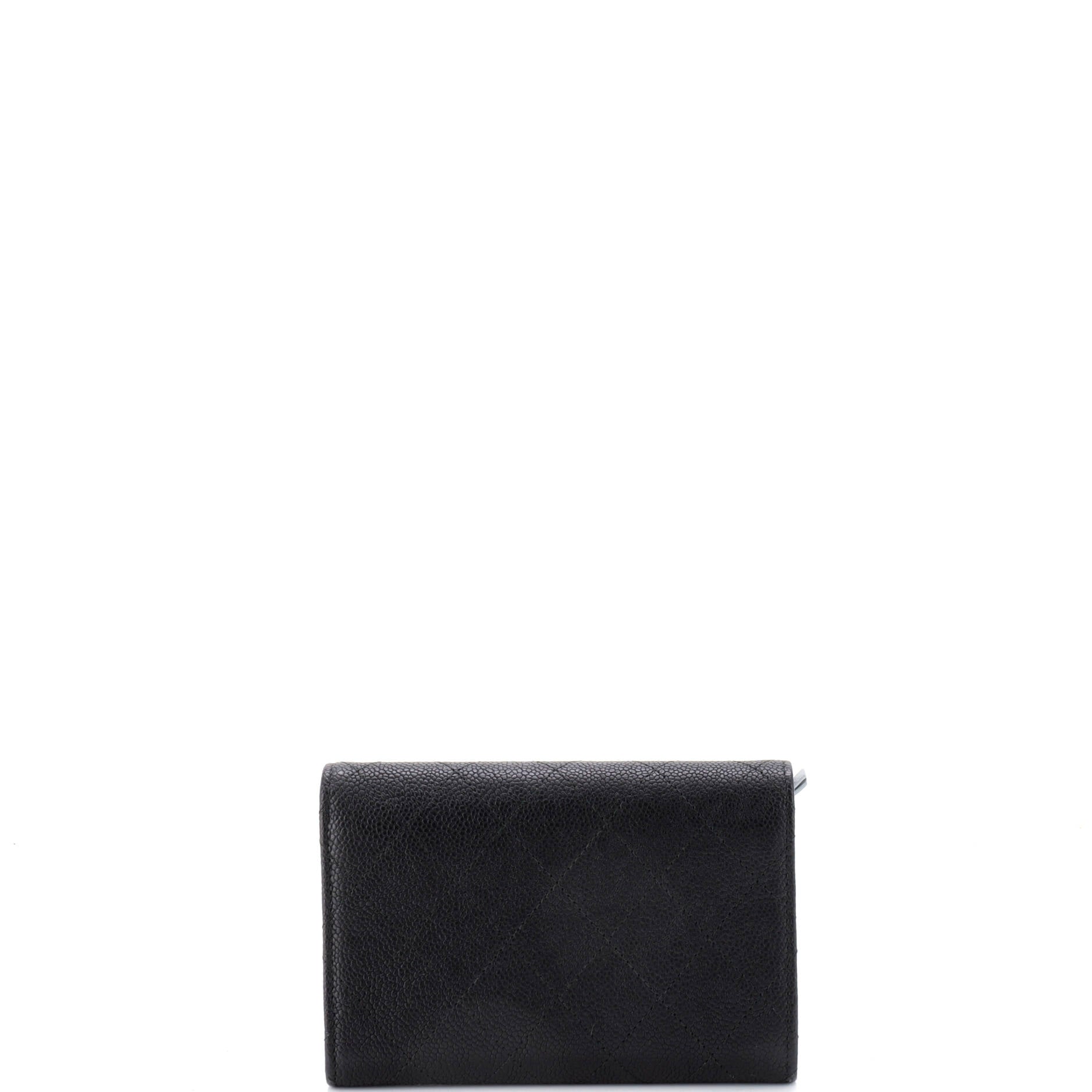 Thread Around Flap Wallet Quilted Caviar Compact
