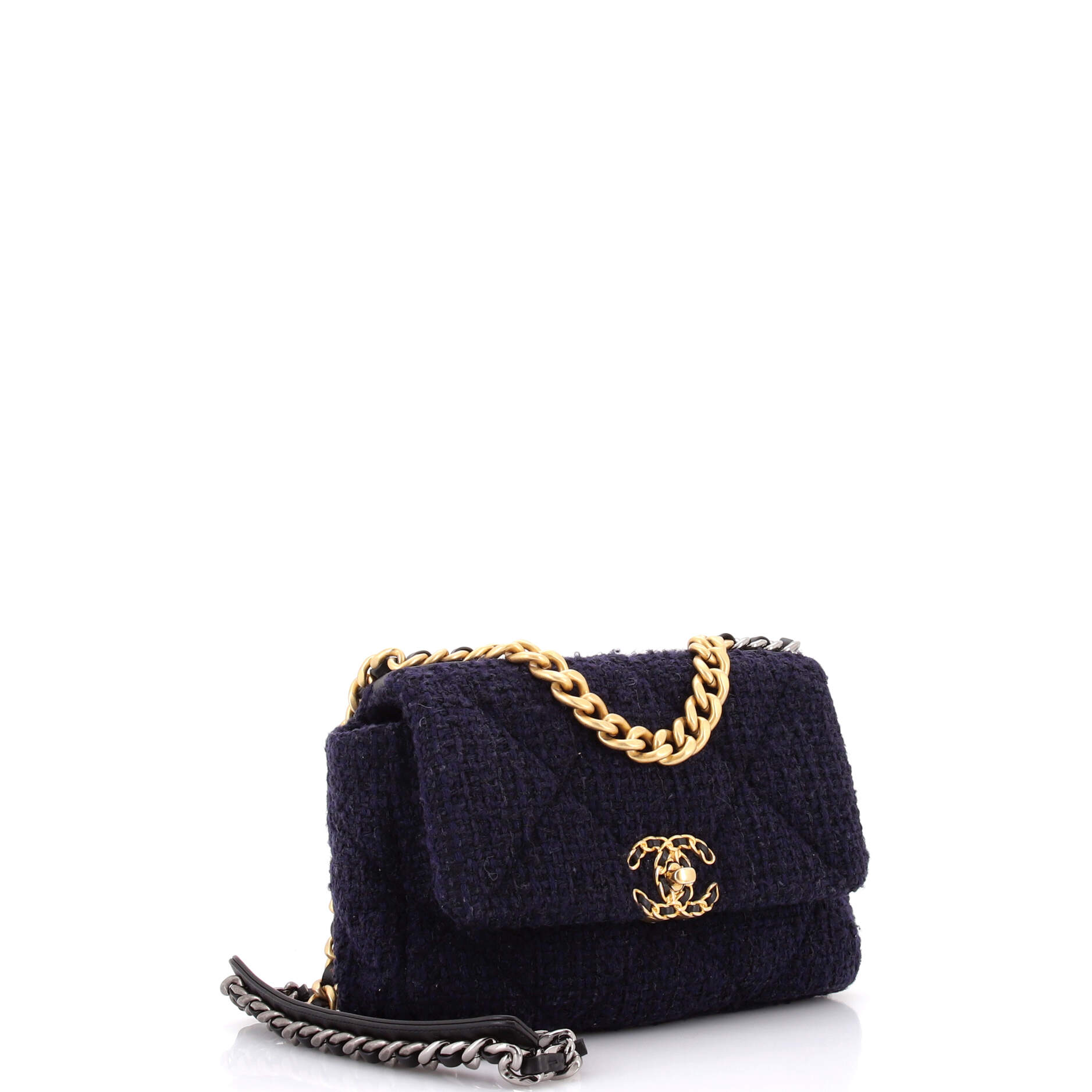 19 Flap Bag Quilted Tweed Medium