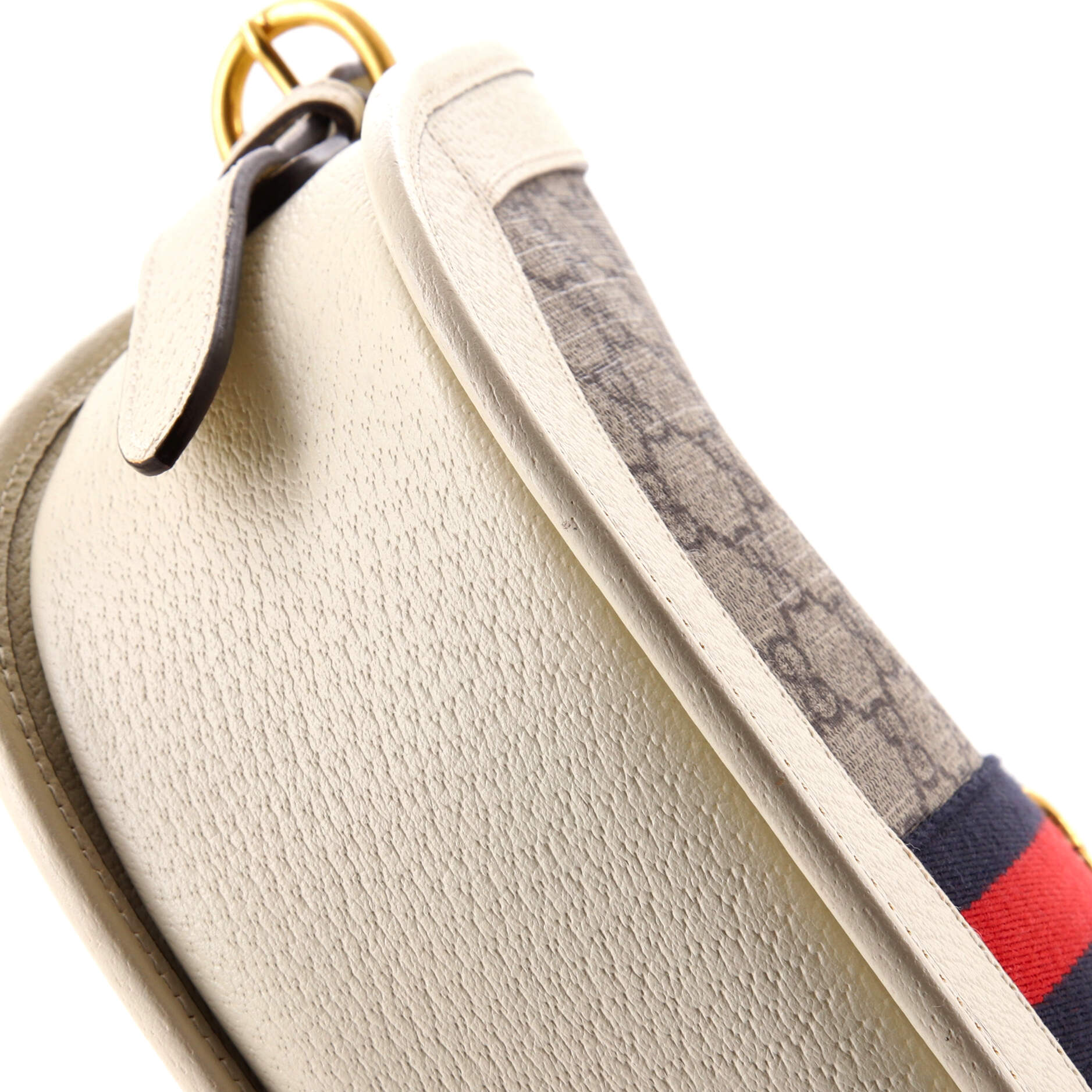 Ophidia Curved Zip Shoulder Bag GG Coated Canvas with Leather Large