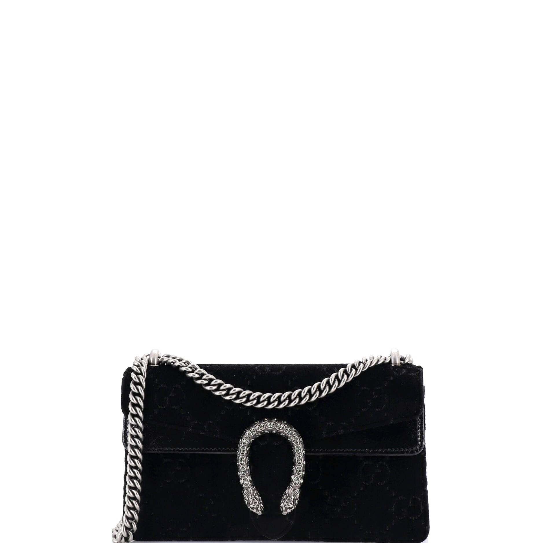 Dionysus Bag GG Velvet with Crystal Embellished Metal Small