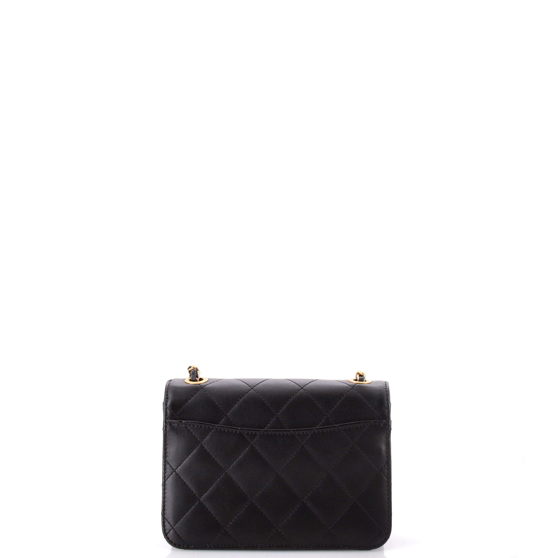 Resin and Pearl CC Full Flap Bag Quilted Calfskin Small