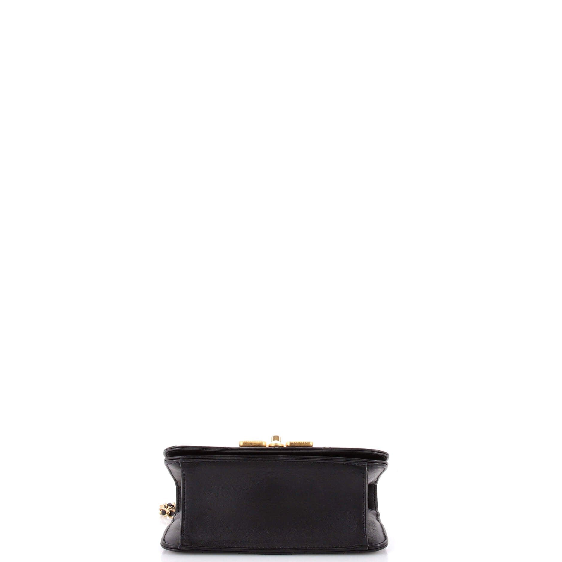 Resin and Pearl CC Full Flap Bag Quilted Calfskin Small