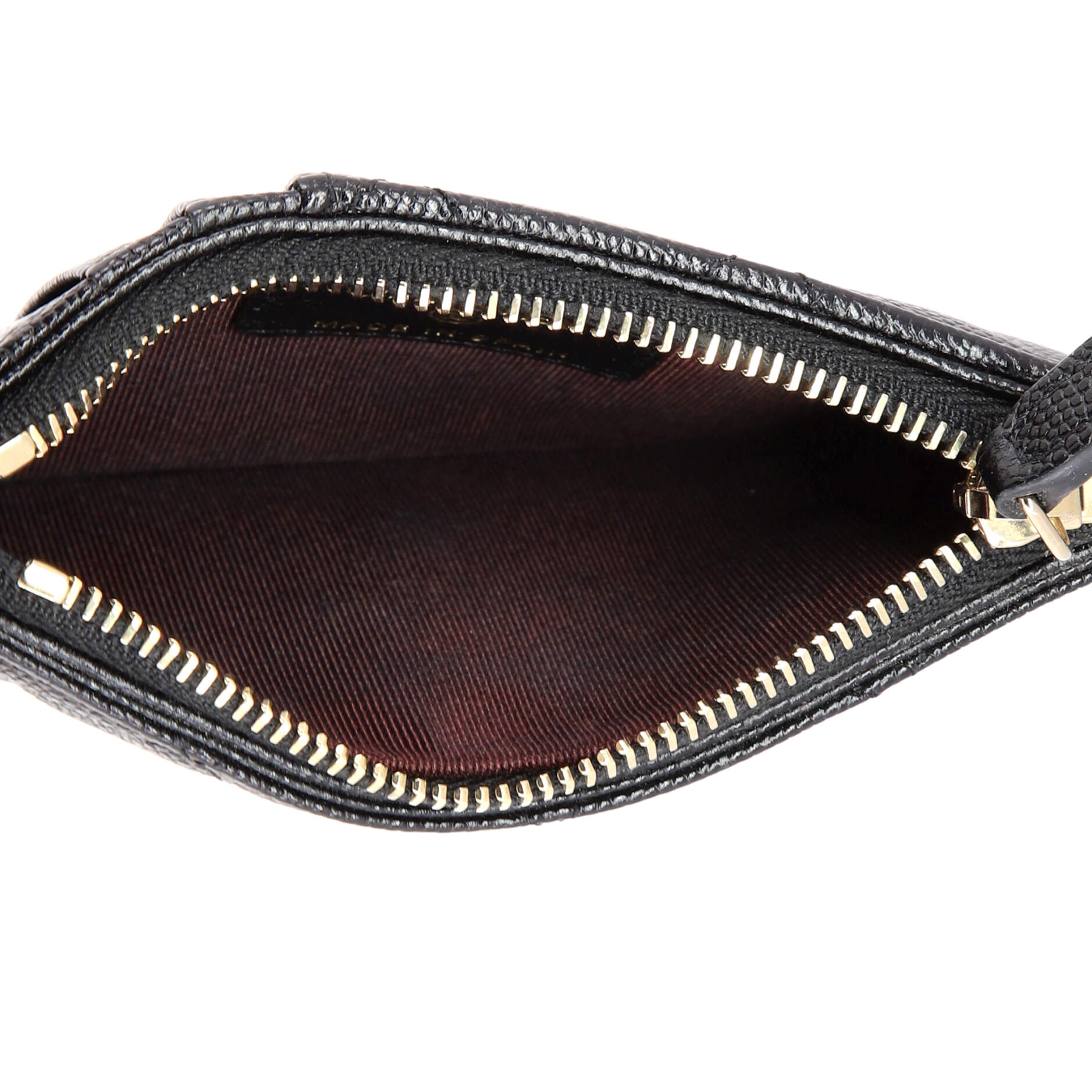 Flap Zip Card Holder Quilted Caviar
