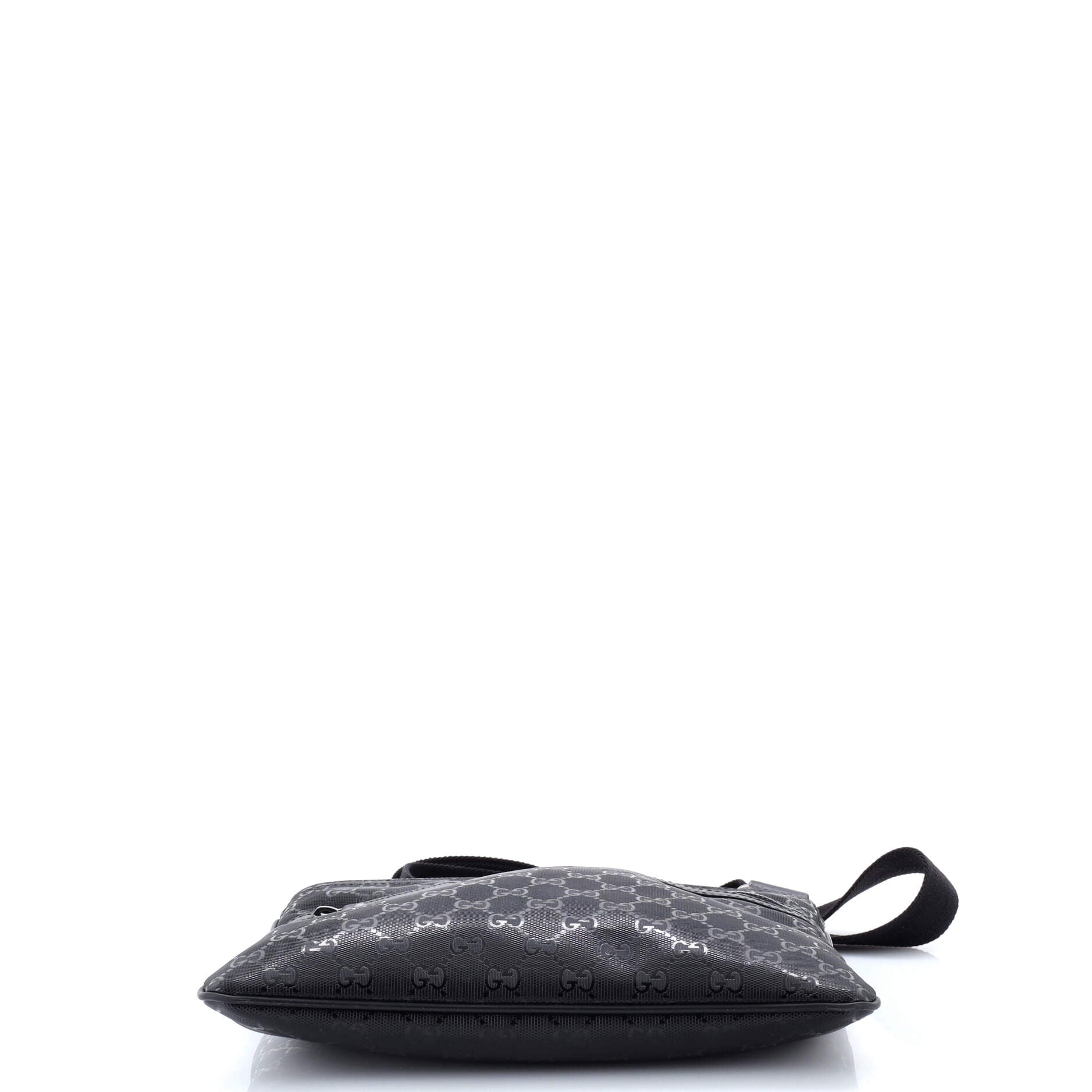 Front Zip Flat Messenger Bag GG Imprime Medium