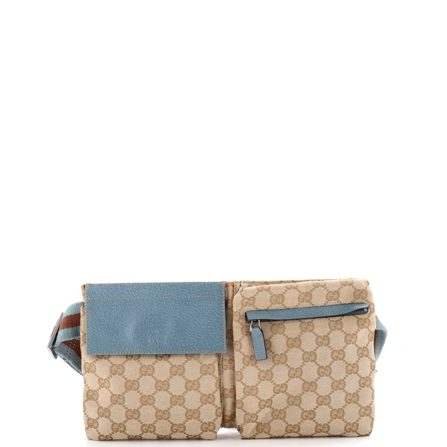 Vintage Double Belt Bag GG Canvas with Leather