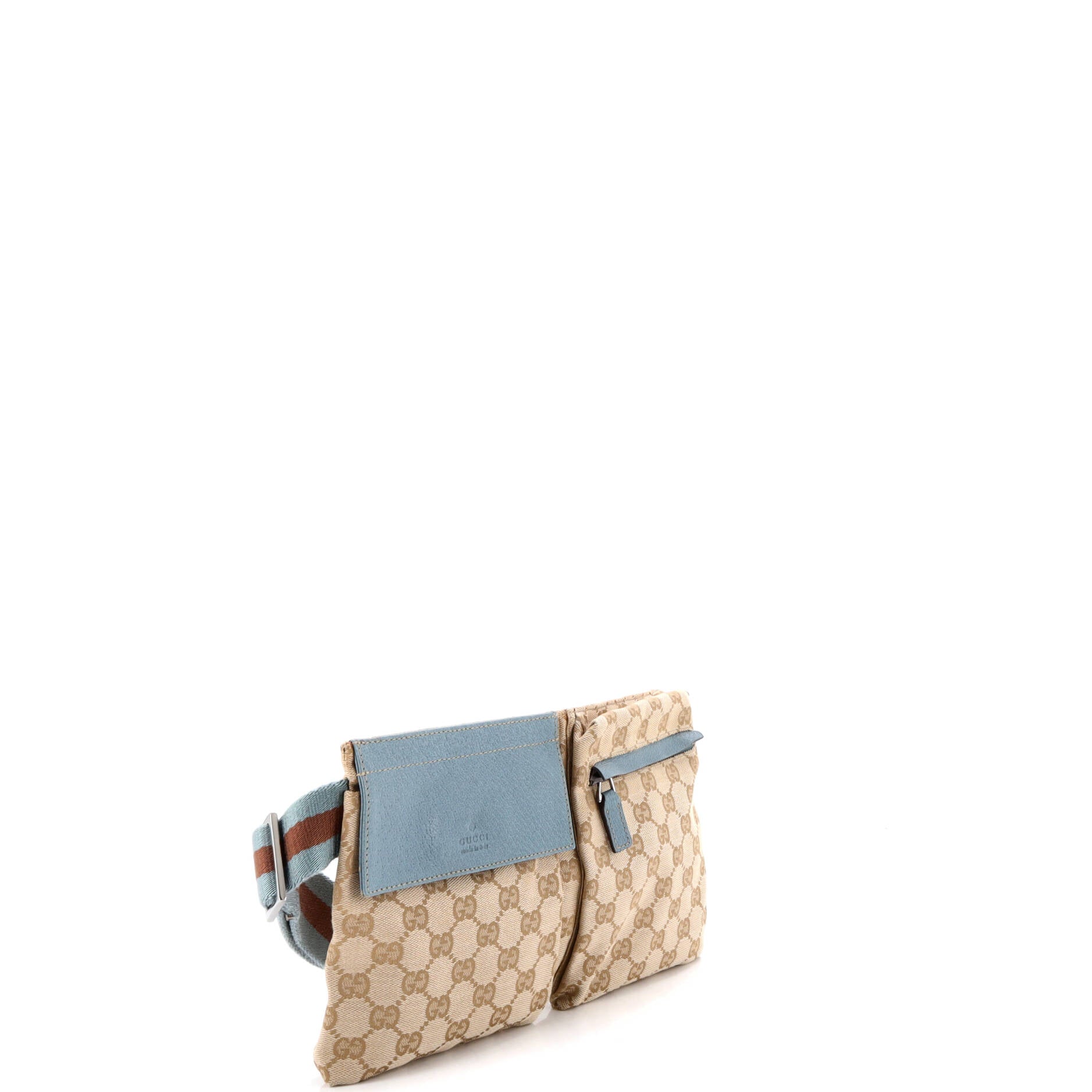 Vintage Double Belt Bag GG Canvas with Leather