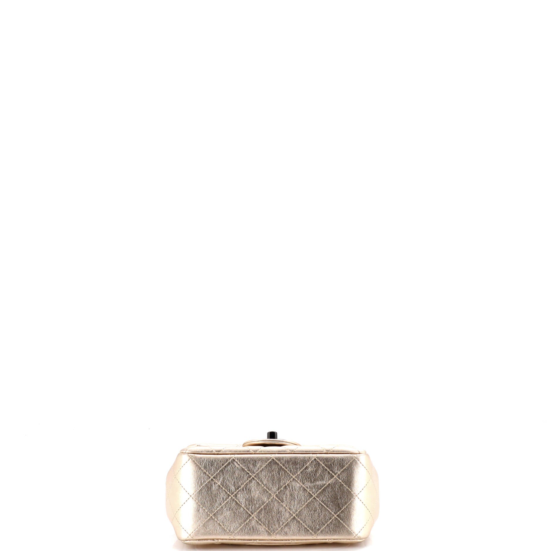 Square Classic Single Flap Bag Quilted Metallic Lambskin Mini