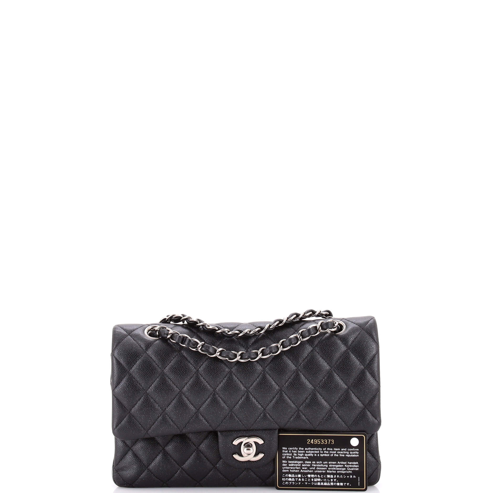 Classic Double Flap Bag Quilted Iridescent Caviar Medium