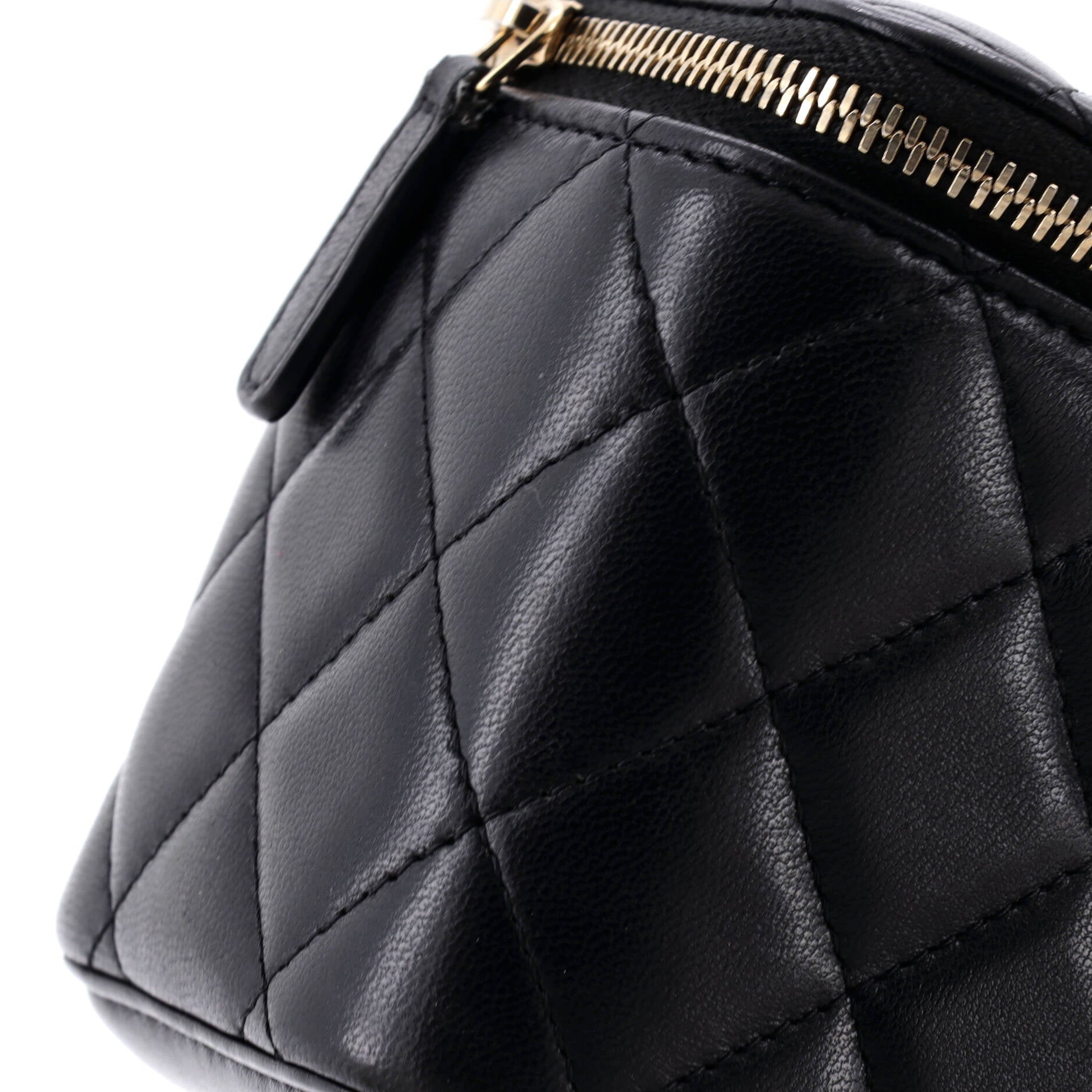 Classic Vanity Case with Chain Quilted Lambskin Small