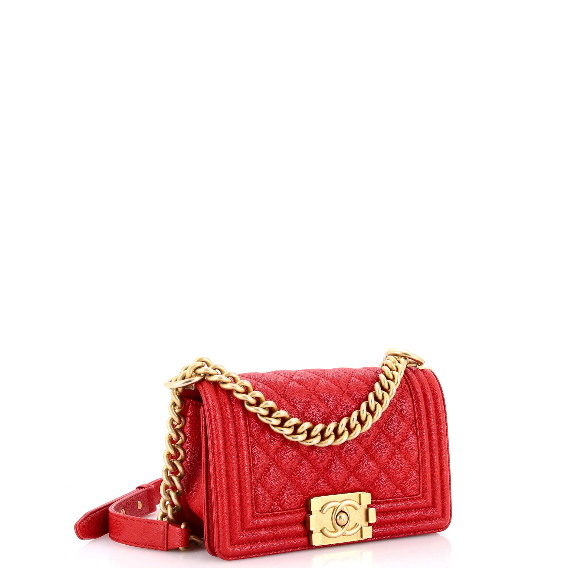 Boy Flap Bag Quilted Caviar Small