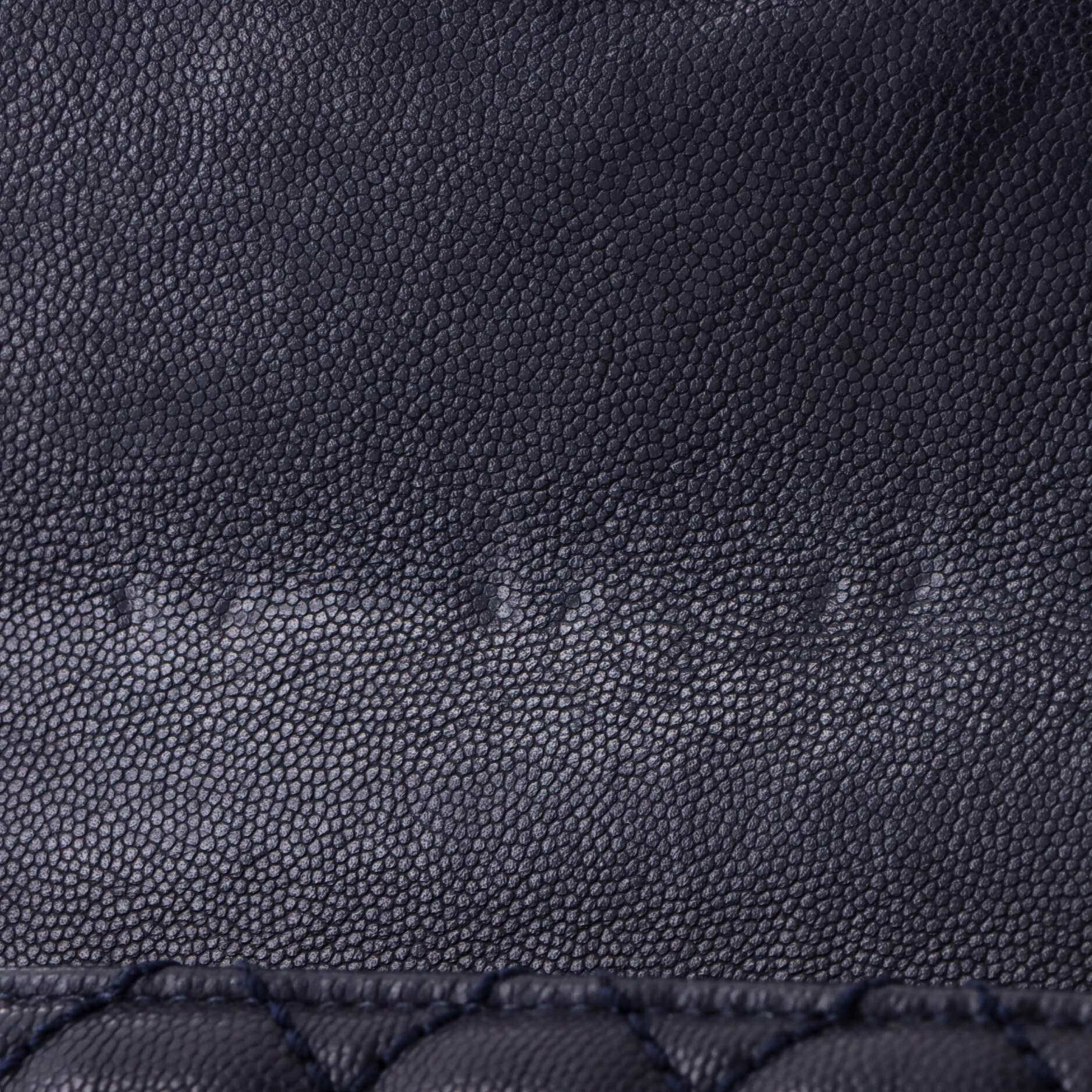 Coco Top Handle Bag Quilted Caviar with Lizard Mini