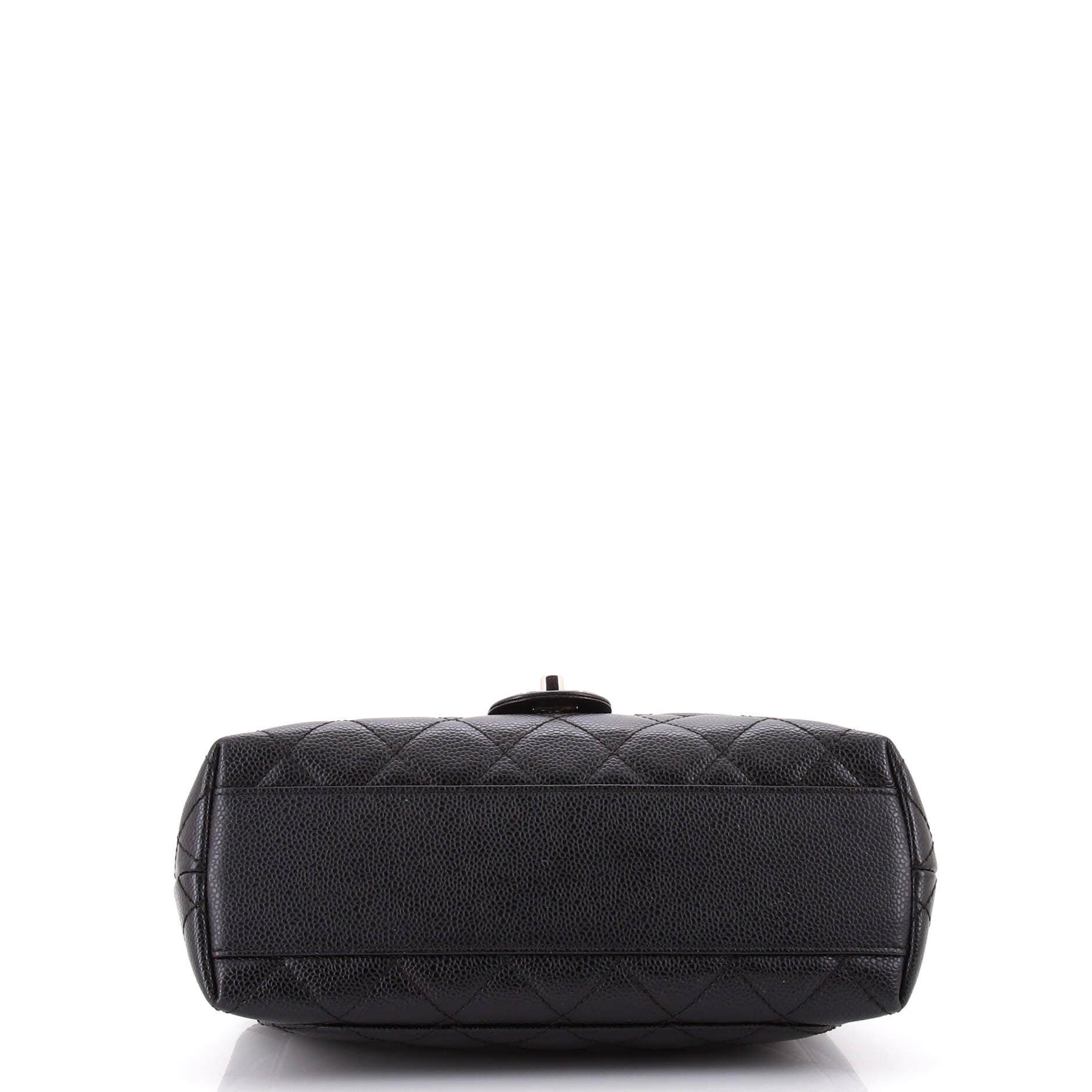 Vintage Classic Top Handle Flap Bag Quilted Caviar Medium