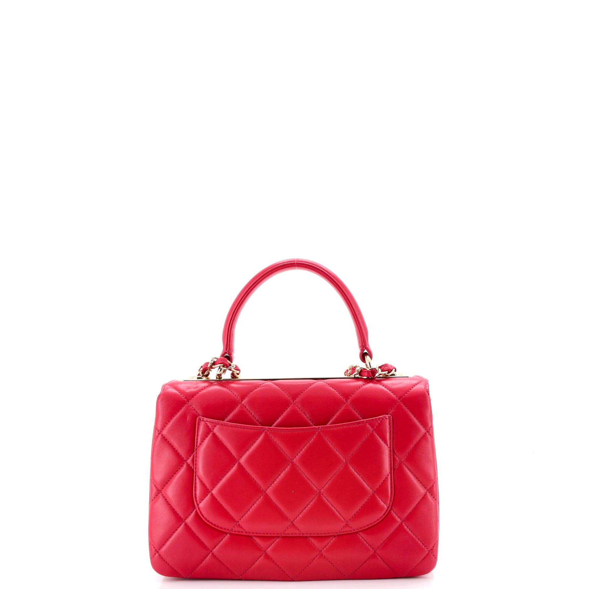 Trendy CC Top Handle Bag Quilted Lambskin Small
