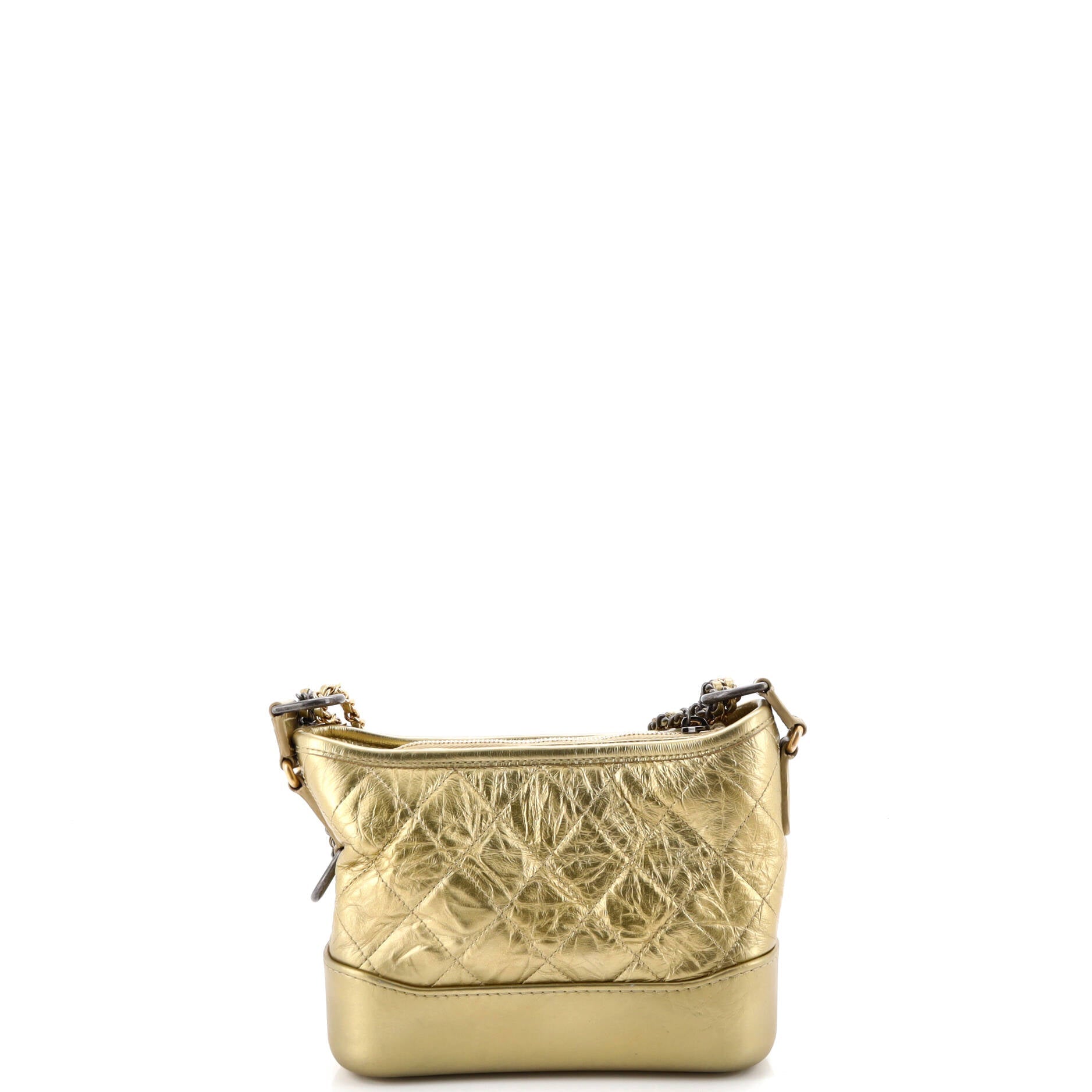Gabrielle Hobo Quilted Metallic Aged Calfskin Small