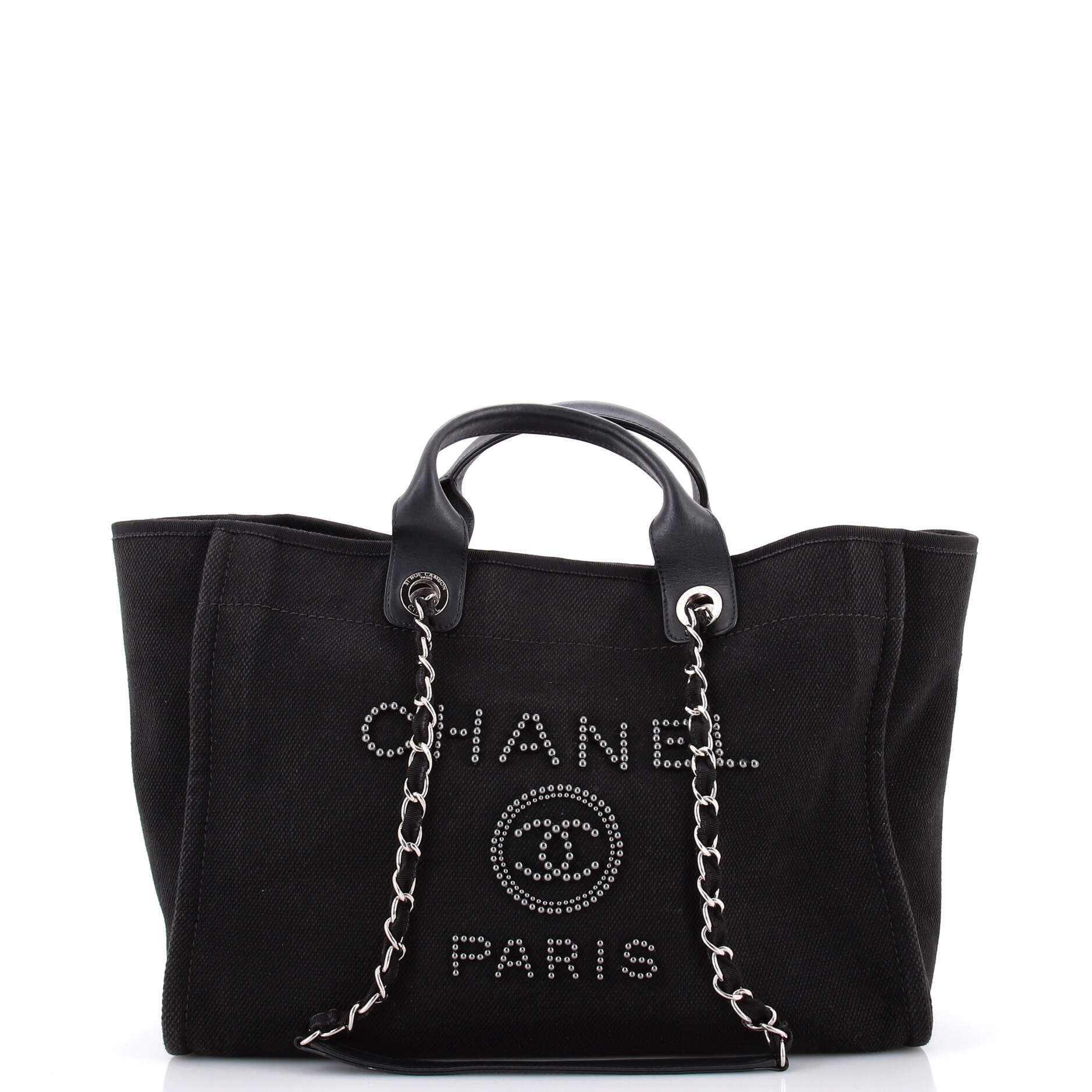 Deauville Tote Pearl Embellished Canvas Medium