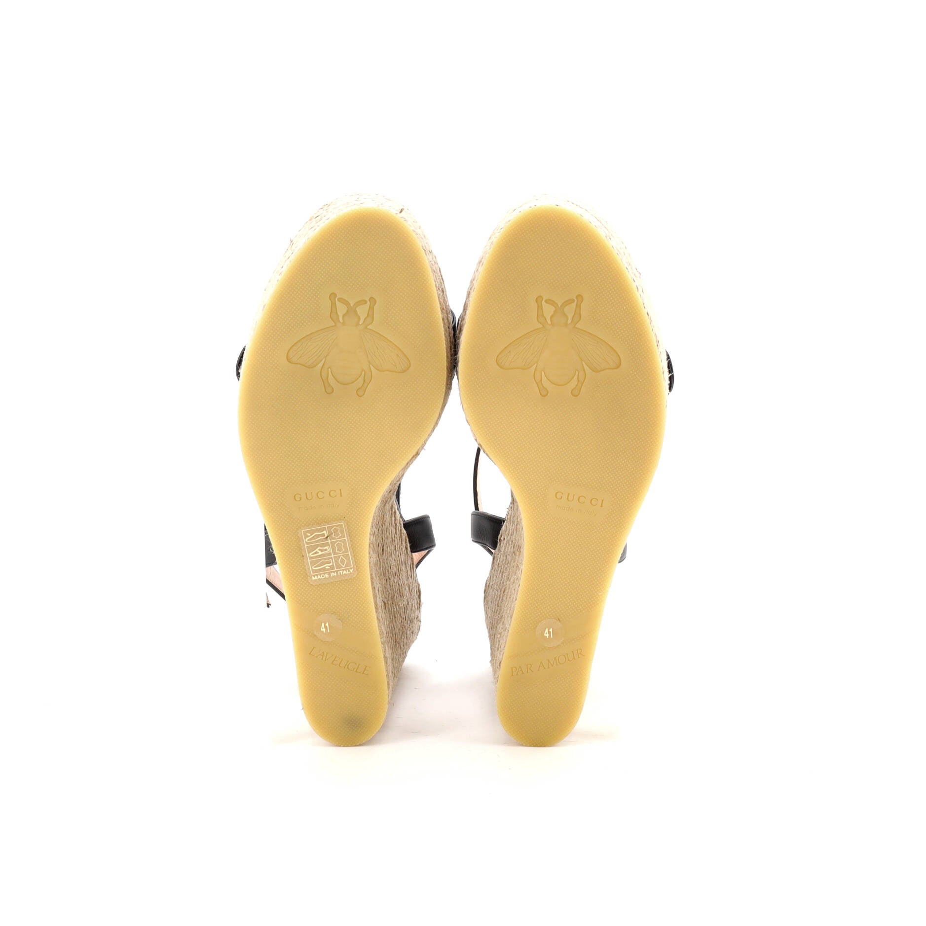 Women's GG Marmont Wedge Espadrille Sandals Leather