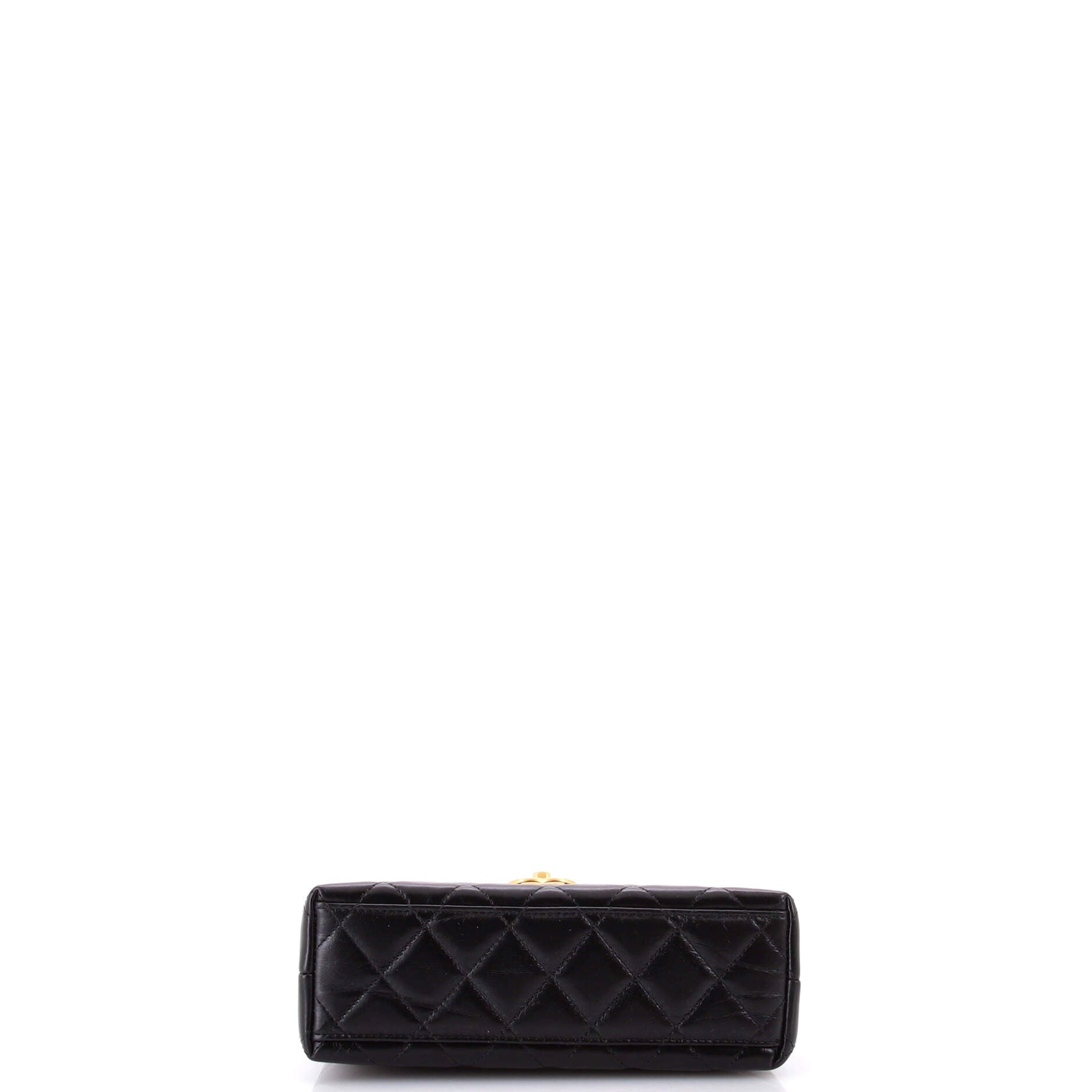 Kelly Top Handle Shopping Bag Quilted Shiny Aged Calfskin Mini