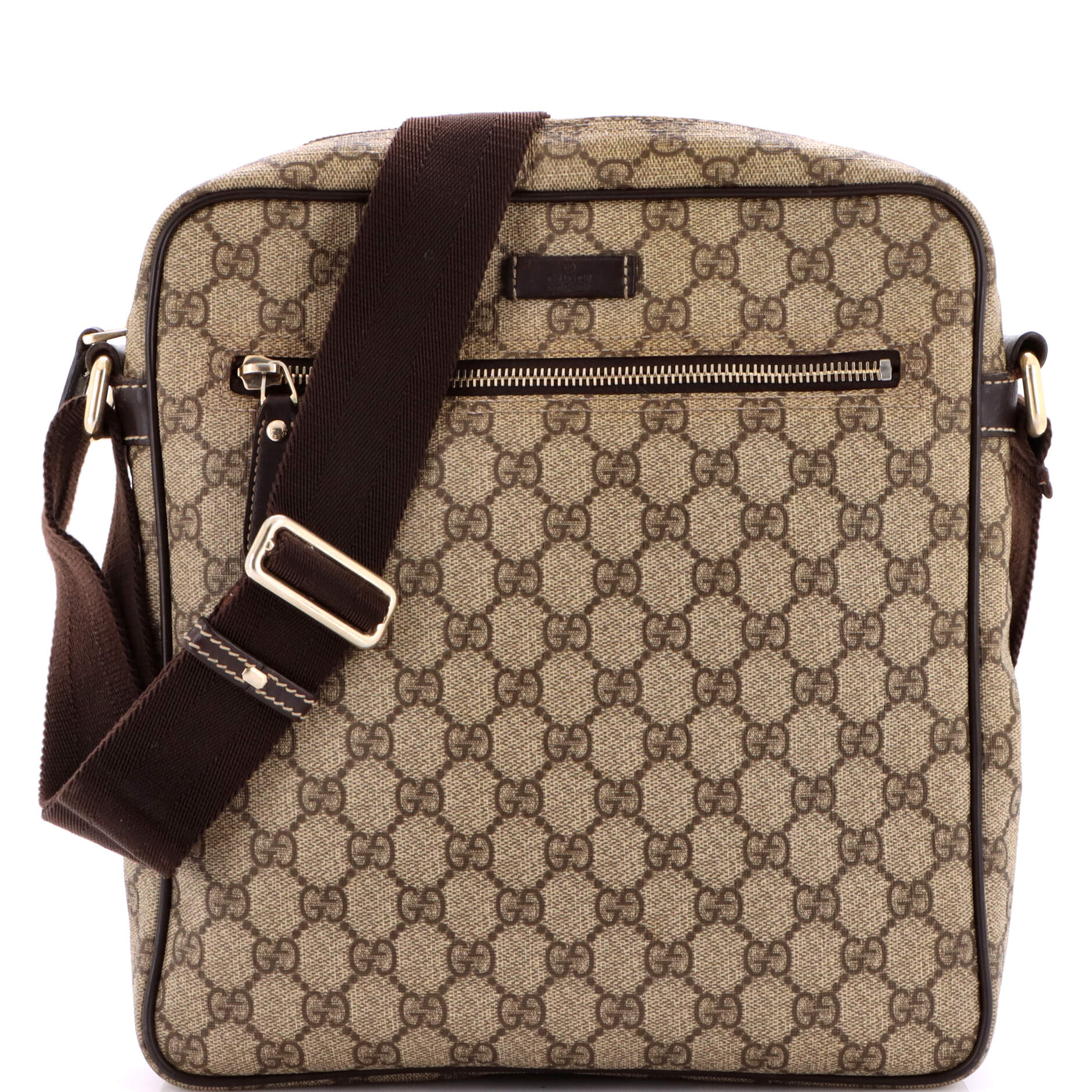 Front Zip Messenger GG Coated Canvas Medium