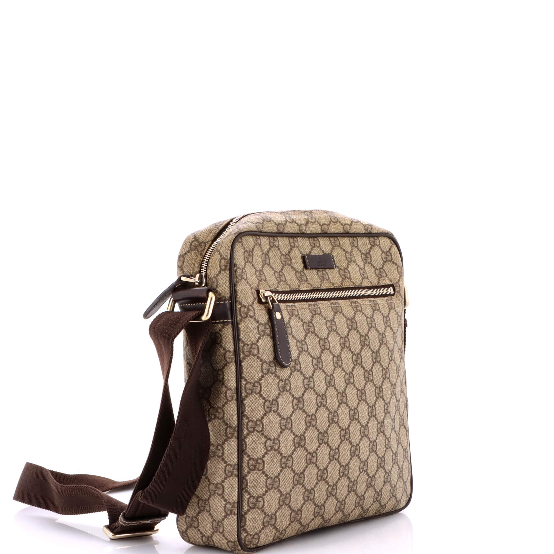 Front Zip Messenger GG Coated Canvas Medium