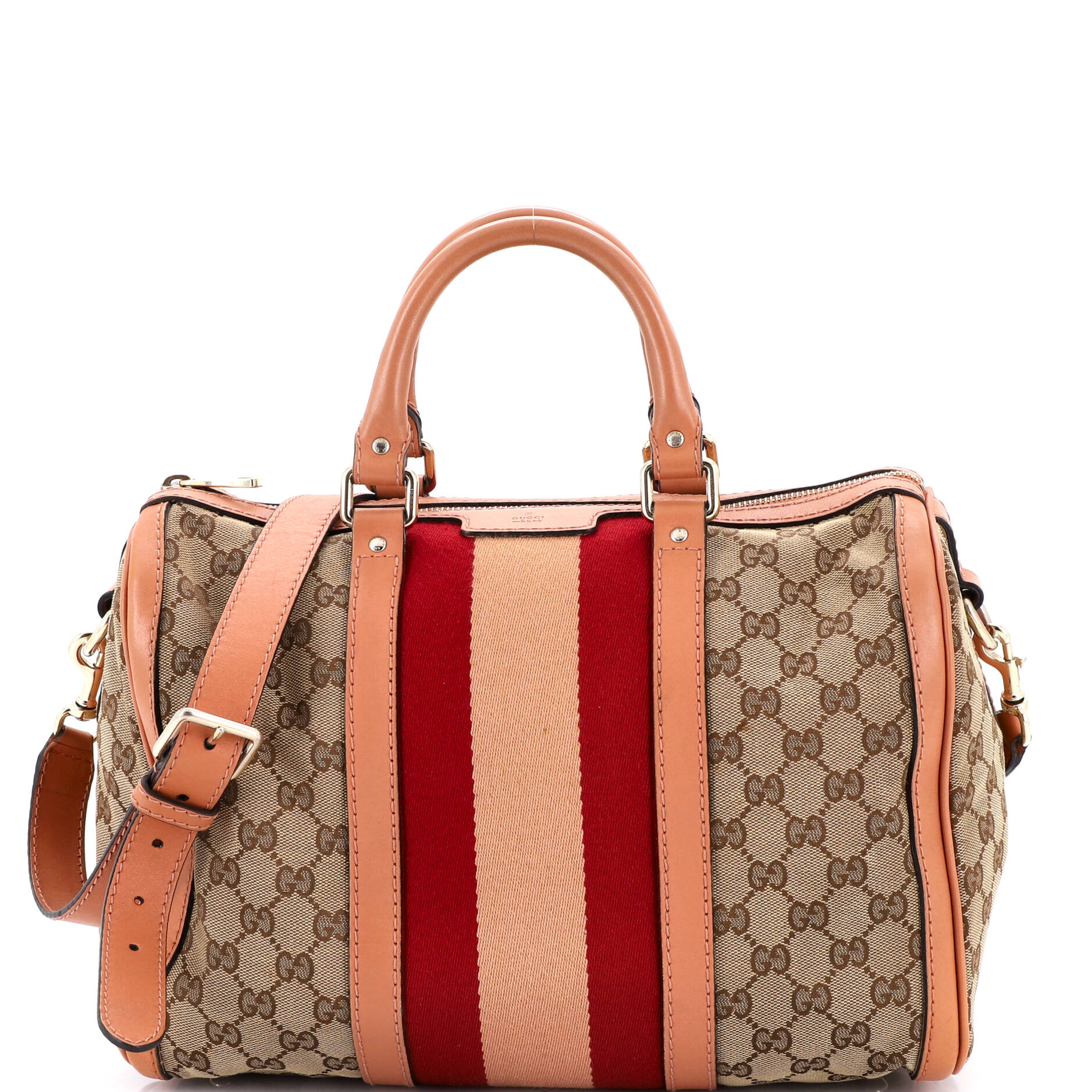Vintage Web Boston Bag GG Canvas Medium