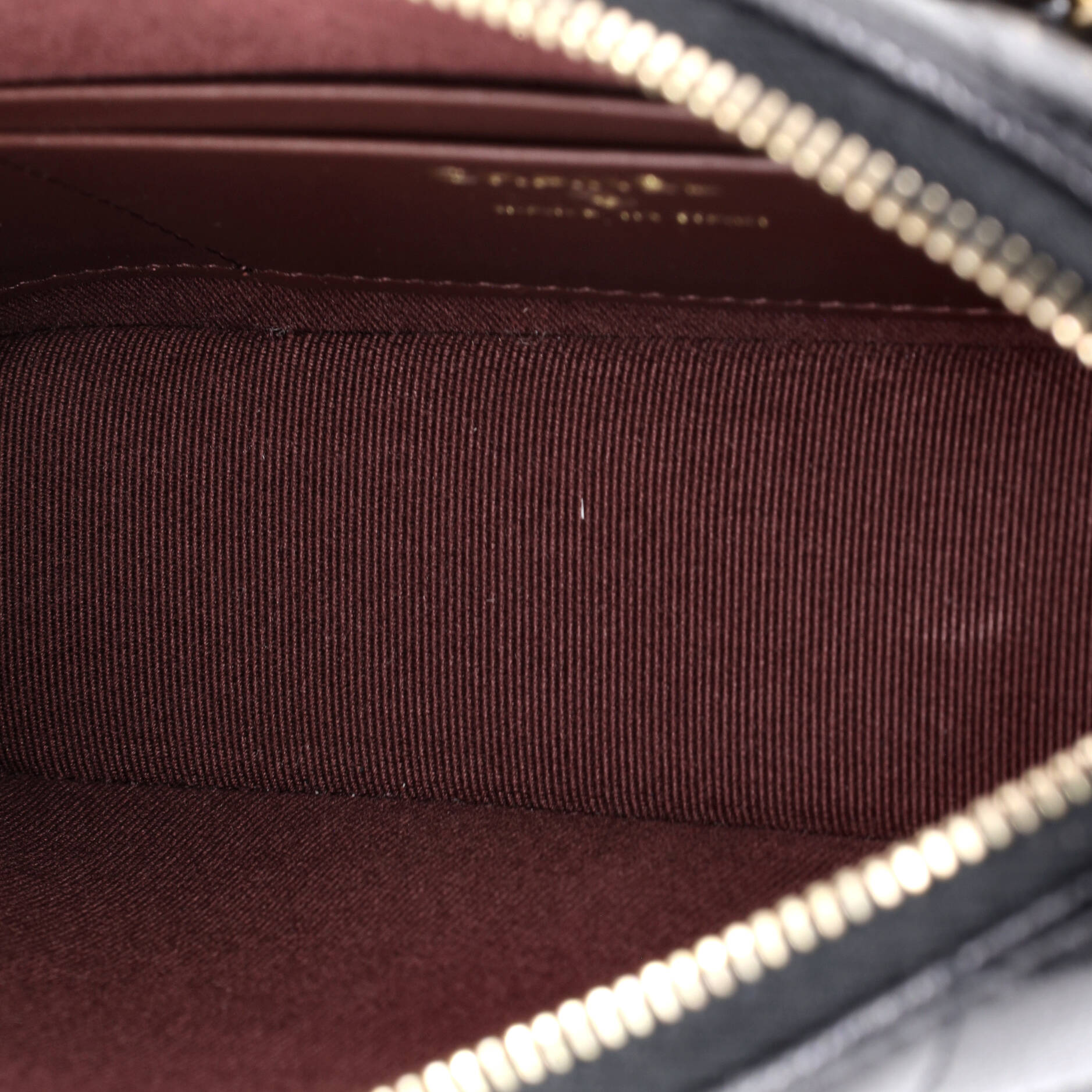 CC Dome Zip Clutch with Chain Quilted Caviar Small
