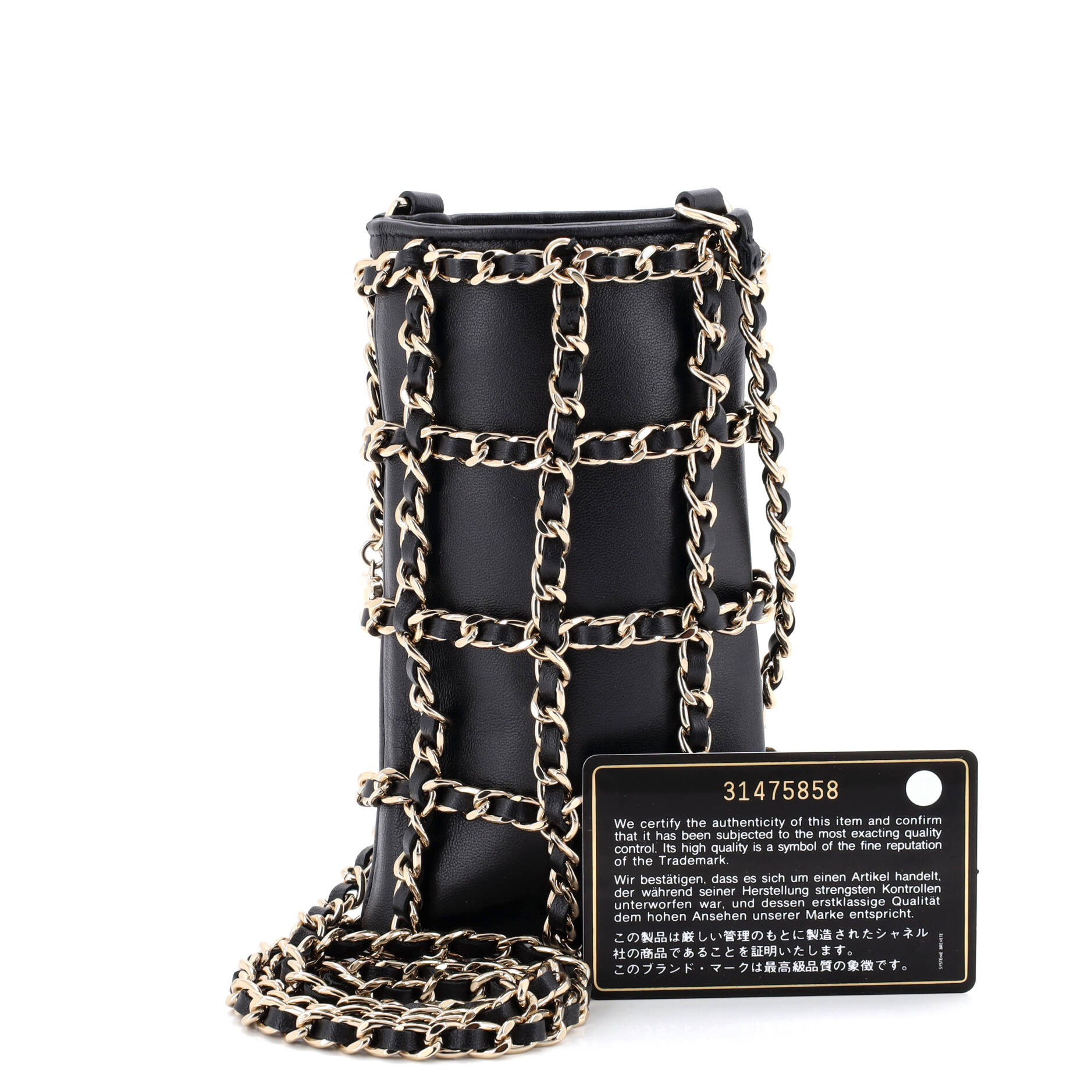 Tech Me Out Clutch With Chain Lambskin