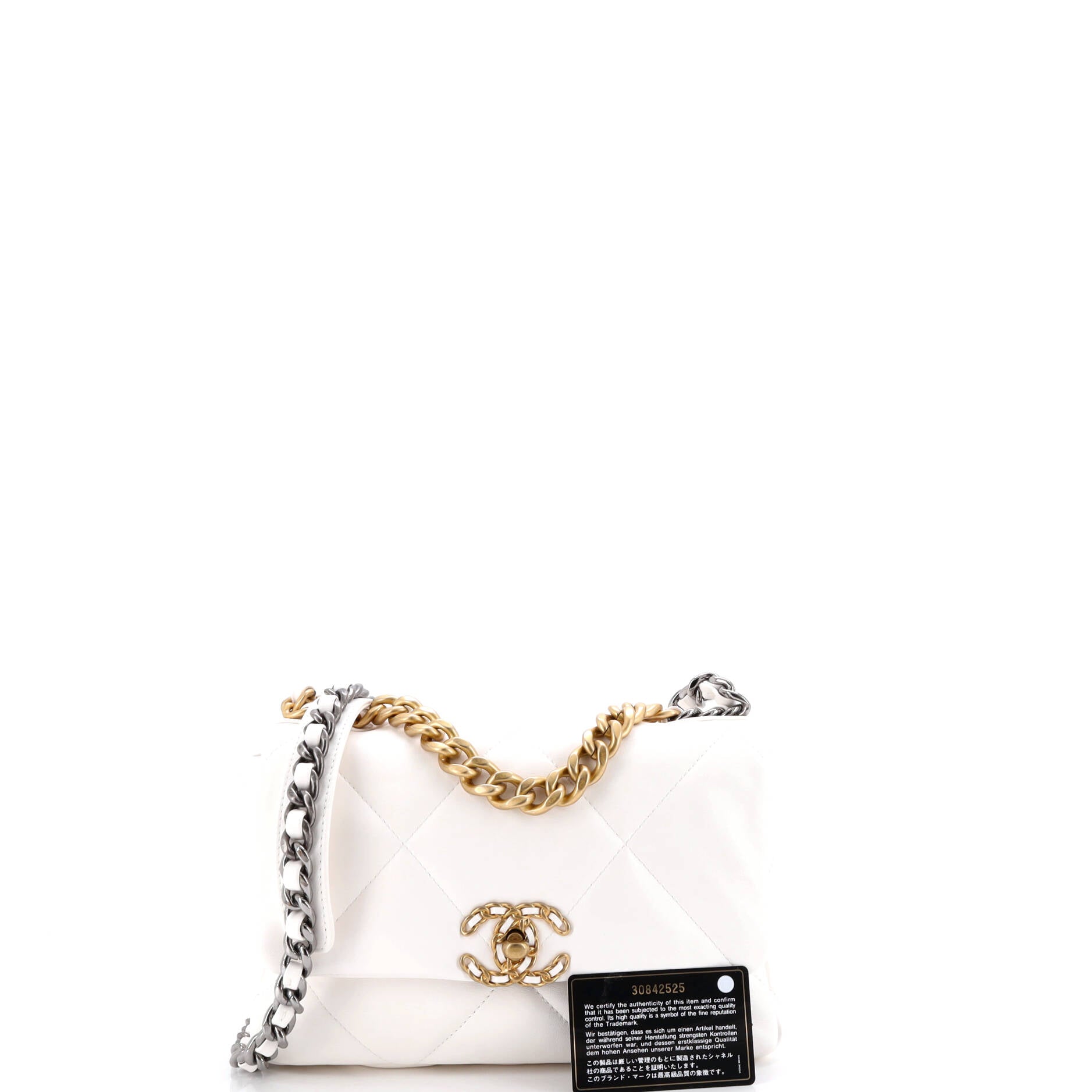 19 Flap Bag Quilted Leather Medium