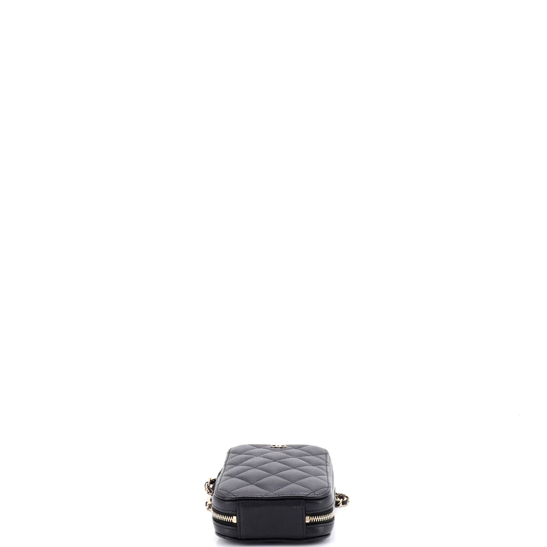 Zip Around Phone Case with Chain Quilted Caviar