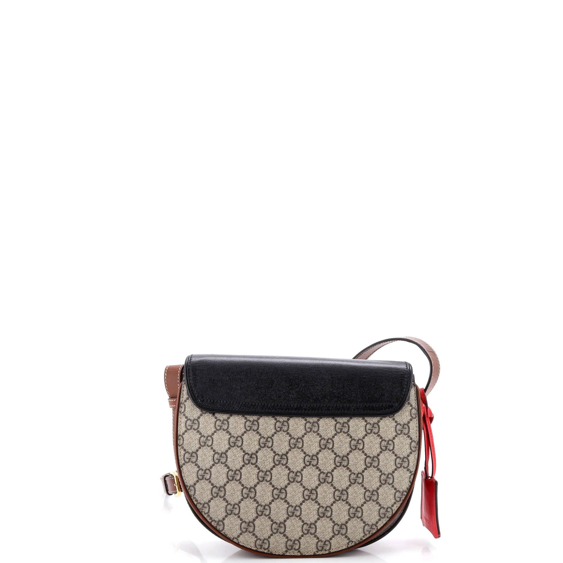Padlock Saddle Shoulder Bag GG Coated Canvas and Leather Small