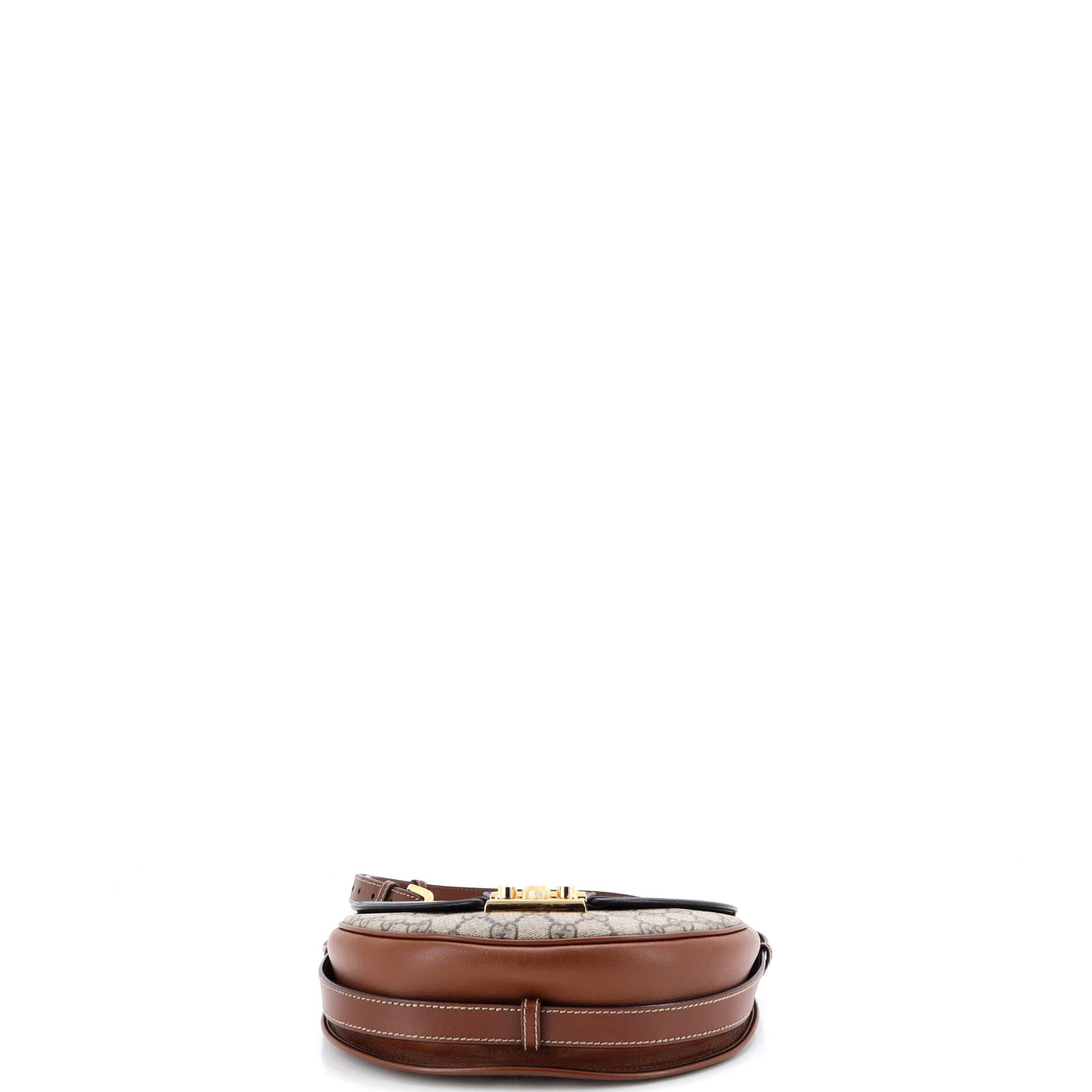 Padlock Saddle Shoulder Bag GG Coated Canvas and Leather Small